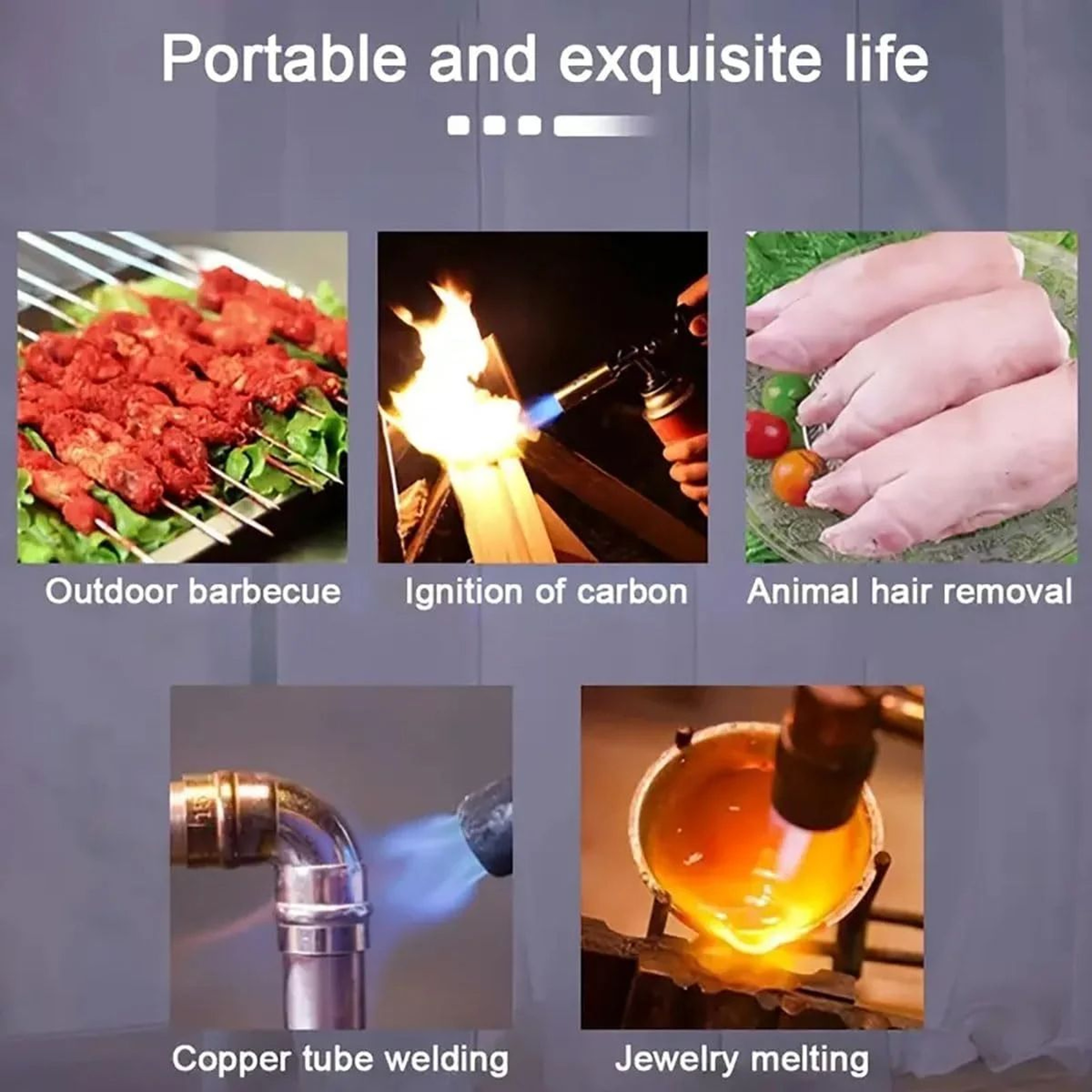 Culinary Butane Torch Flame Gun Cooking Blowtorch with Gas Burner Lighter for Professional  Home Us