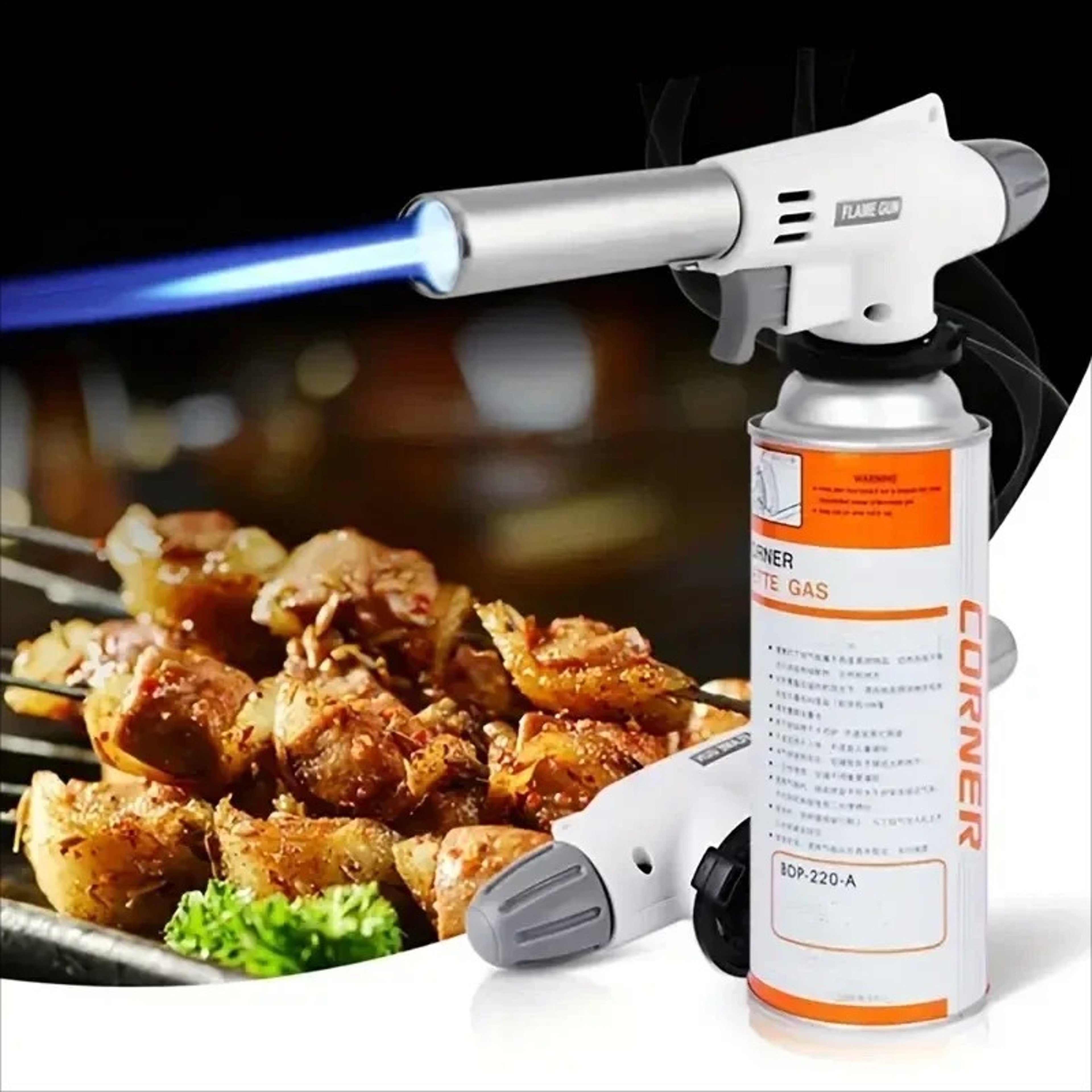Portable Flame Gun Torch Multifunctional BBQ  Camping Burner for Cooking Soldering  Desserts