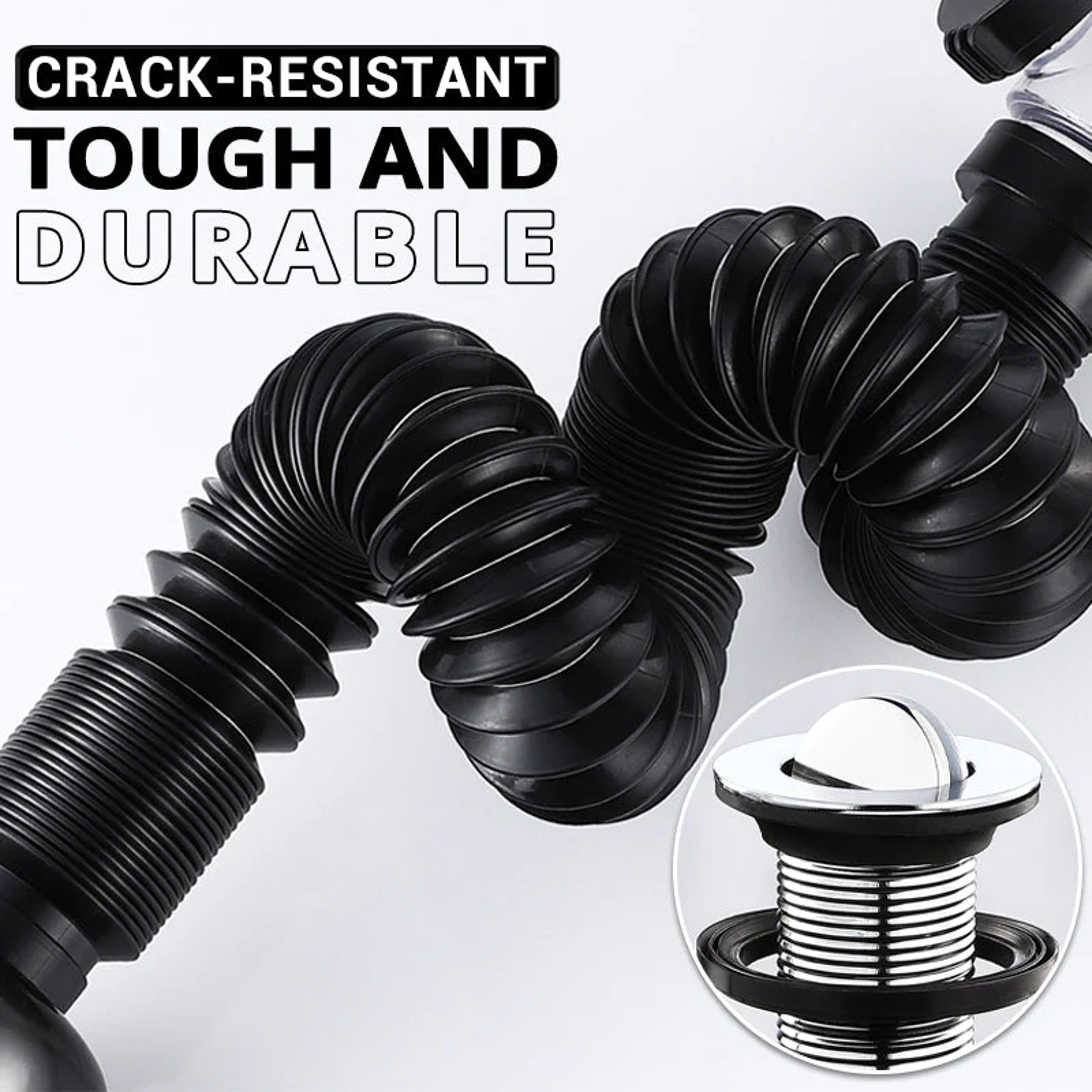Drain Pipe Set Flexible Flip-Top Sink Drain with Deodorizing Filter, Universal Anti-Clogging Downspout for Kitchen Sinks – view 4