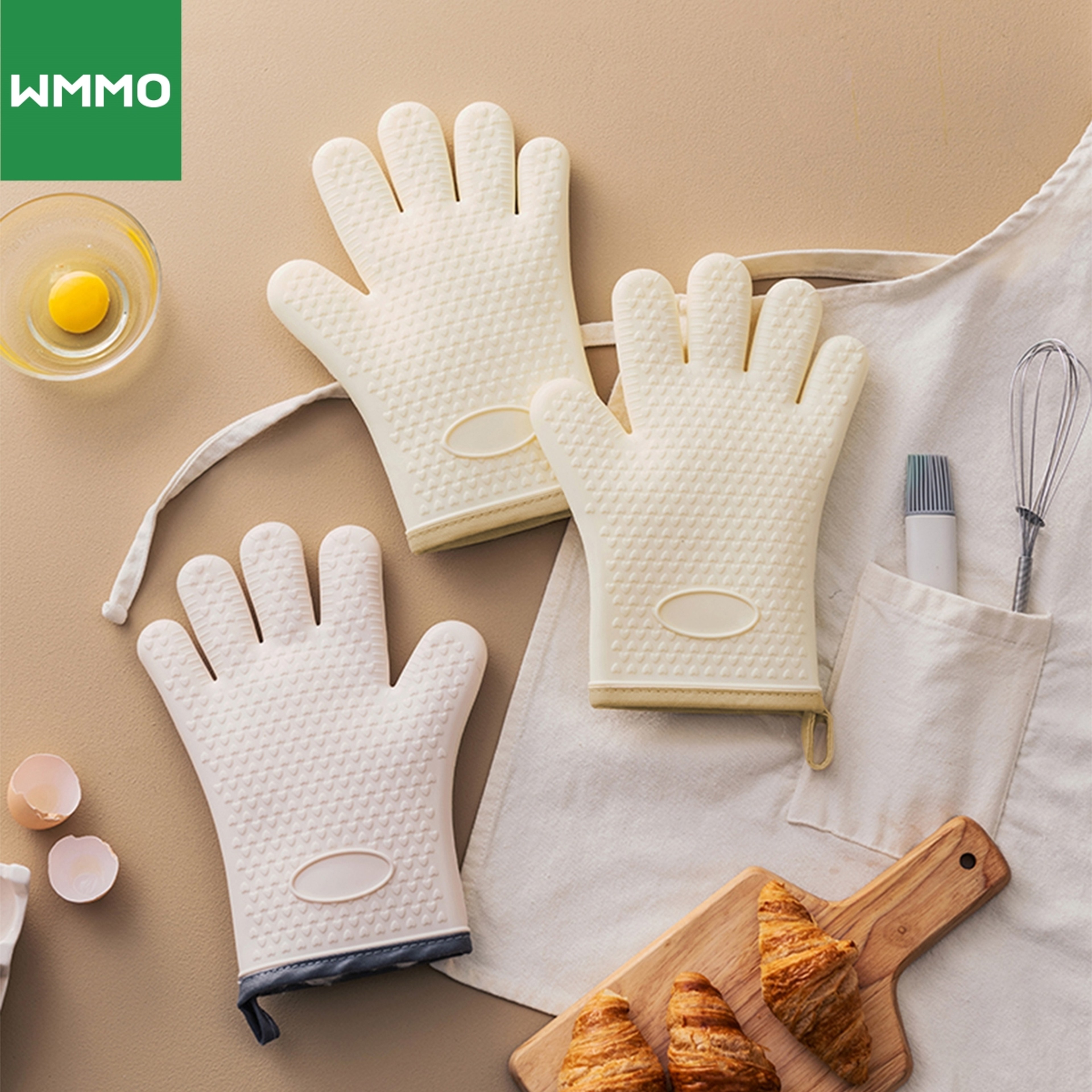 Heat Resistant Oven Baking Gloves Anti Scald NonSlip Silicone Kitchen Gloves for Safe Cooking