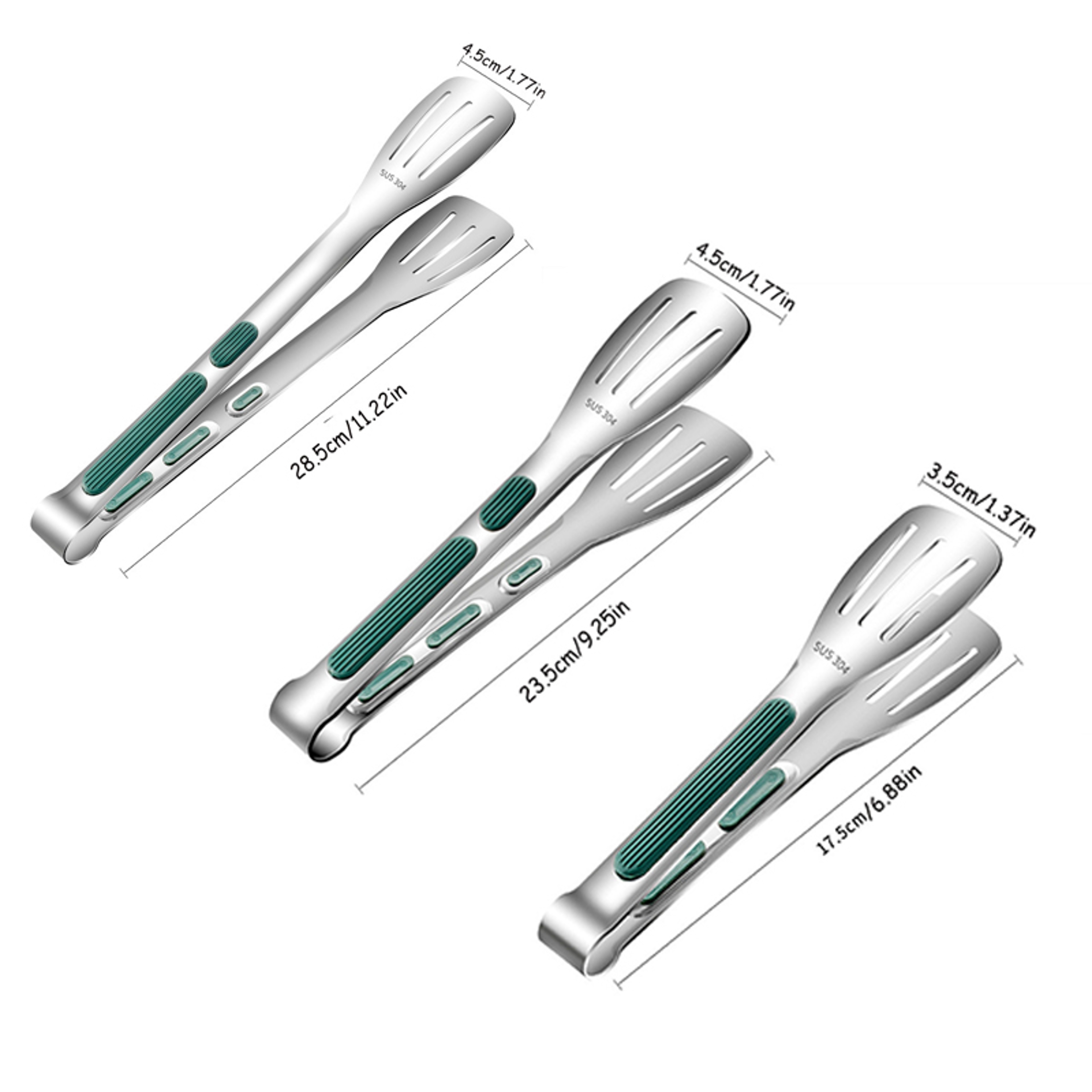 Heavy Duty BBQ Grill Tongs Non Slip Stainless Steel Food Clamp For Meat Salad Bread  Buffet Cooking 5