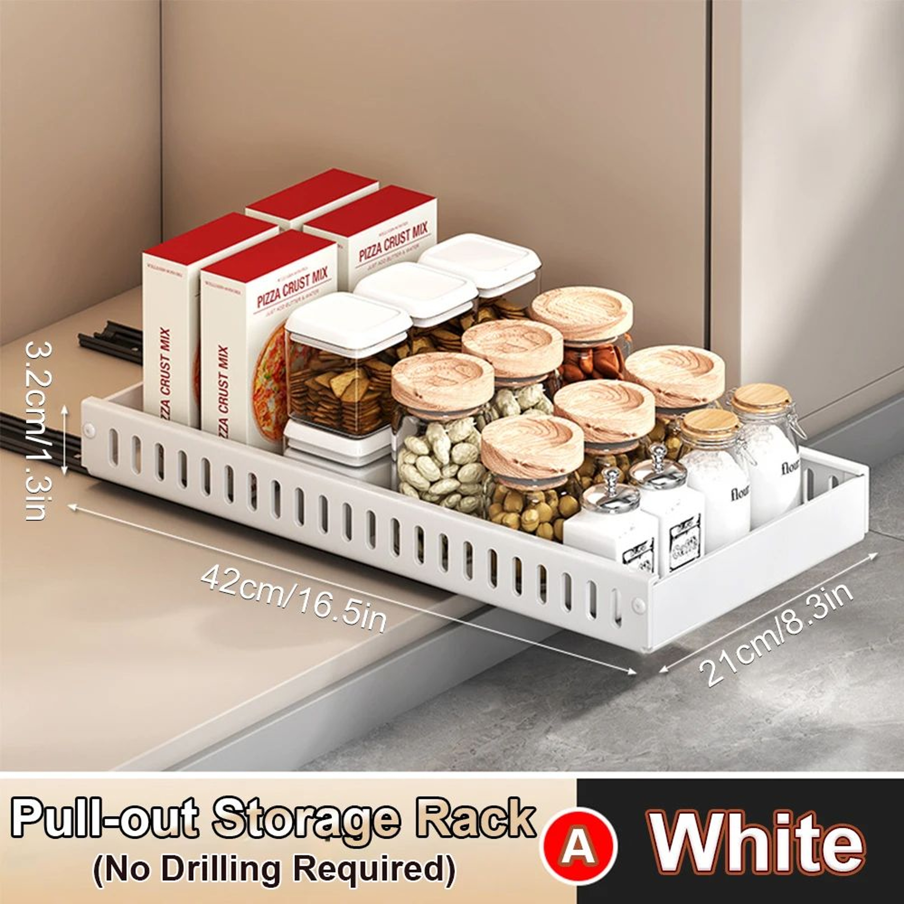 Under Cabinet Sliding Drawer Pot Lid Organizer Pull Out Kitchen Pots And Pans Storage Tray 1