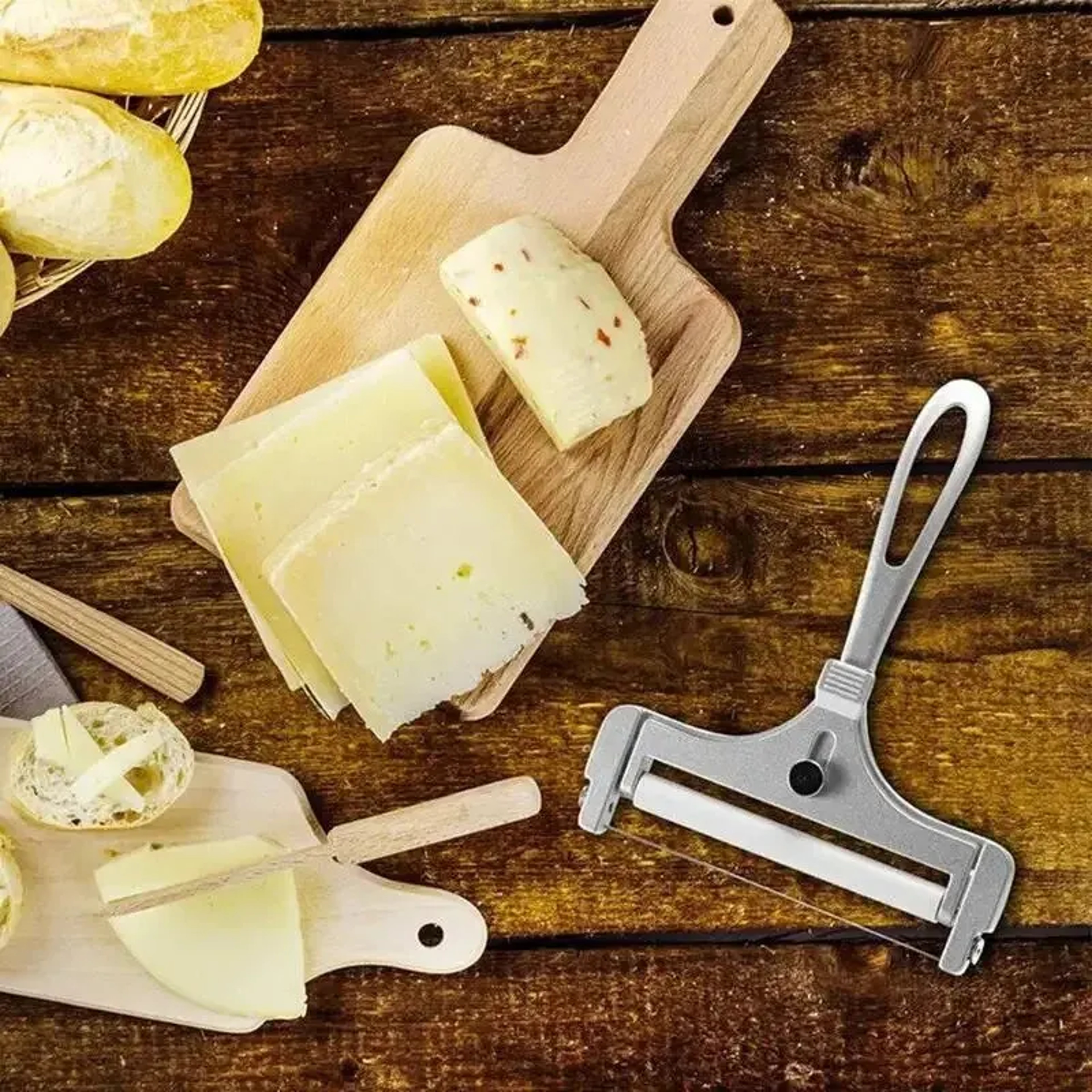 Adjustable Stainless Steel Cheese Slicer & Cutter – Perfect for Cheddar, Butter & More – Durable Kitchen Cooking Gadget – view 5