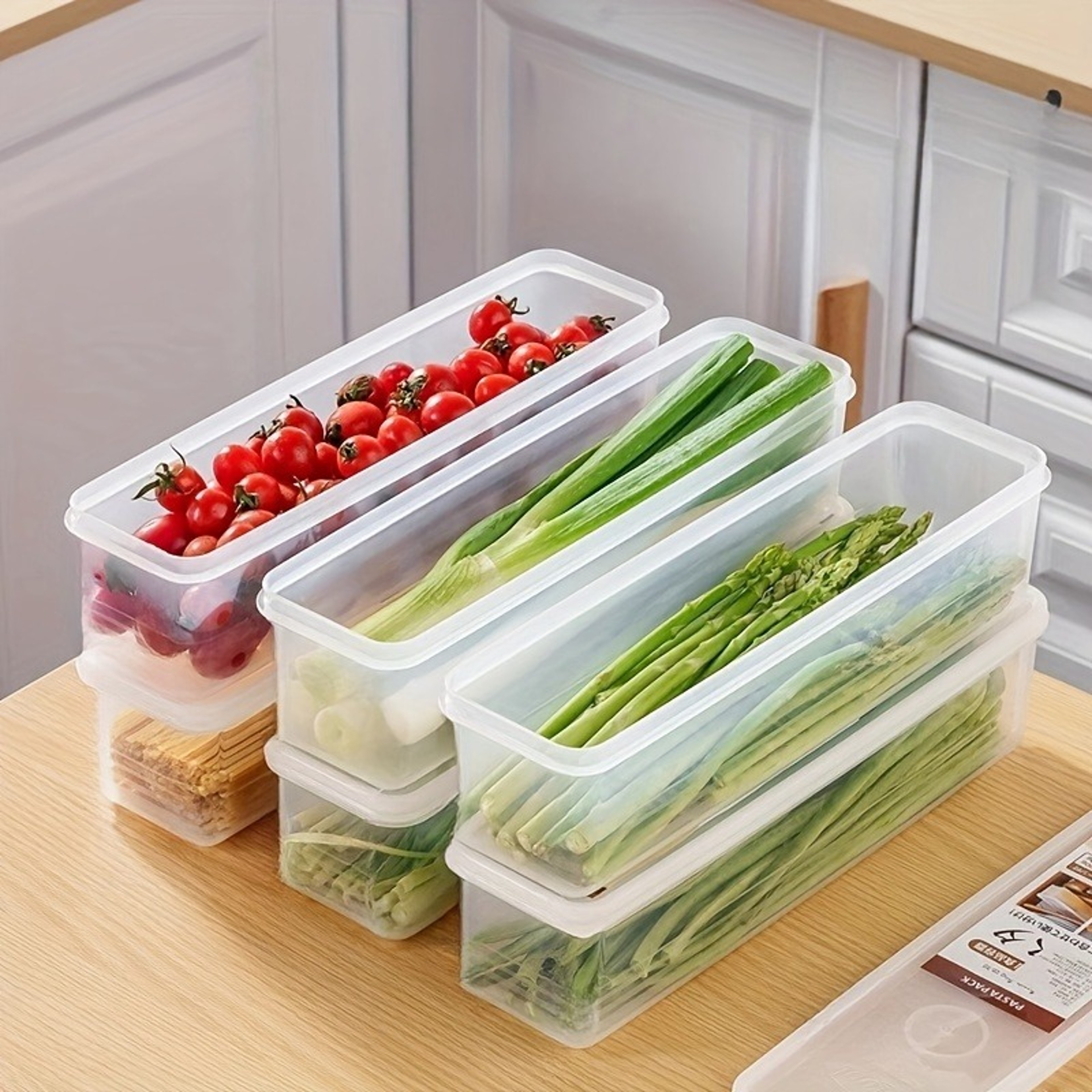 Long Rectangular Food Storage Containers (4-Pack) – Reusable Refrigerator Organizer & Kitchen Accessories – view 1