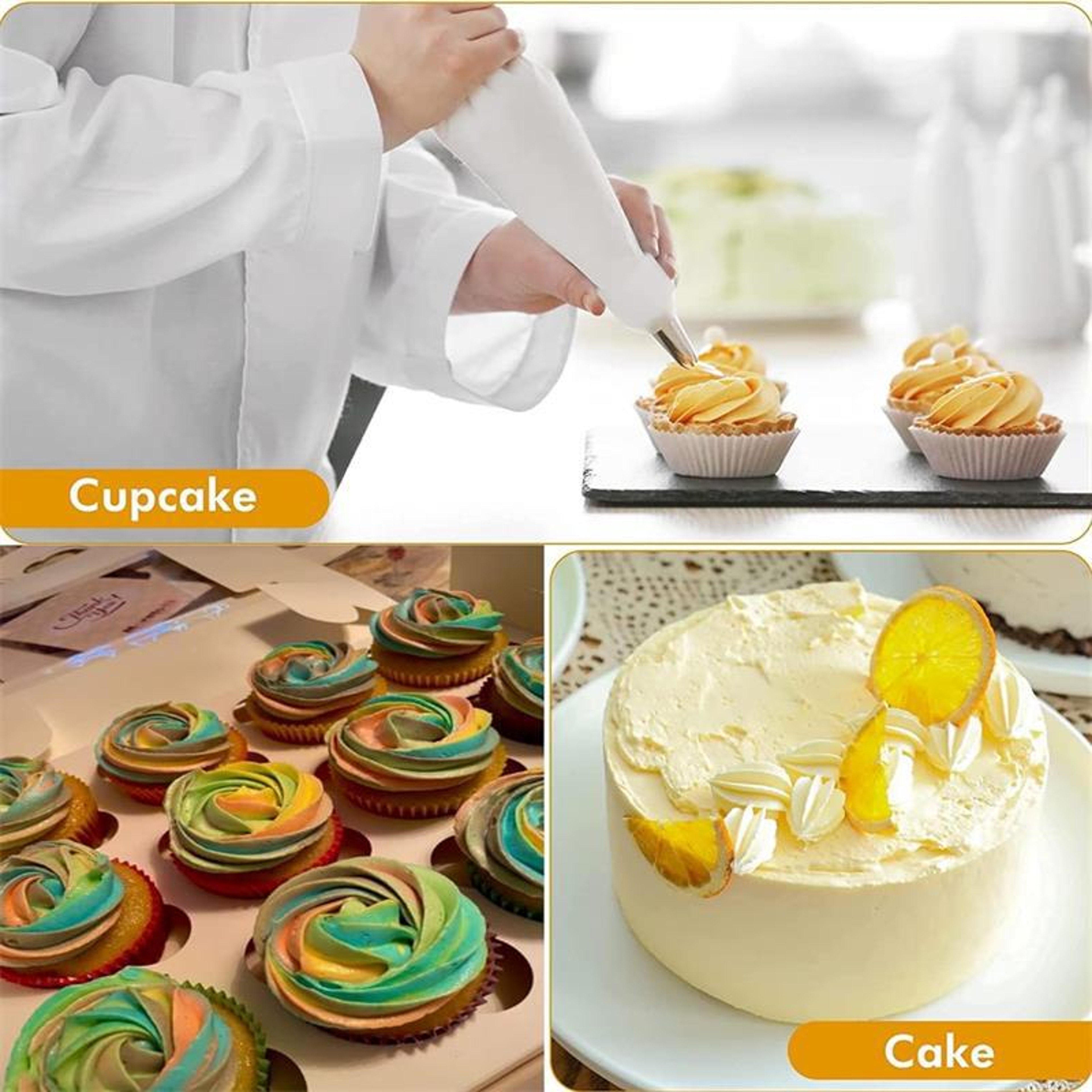 Premium Stainless Steel Nozzle Tips Set with Silicone Piping Bags, DIY Cake Decorating Kit for Beginners – view 6