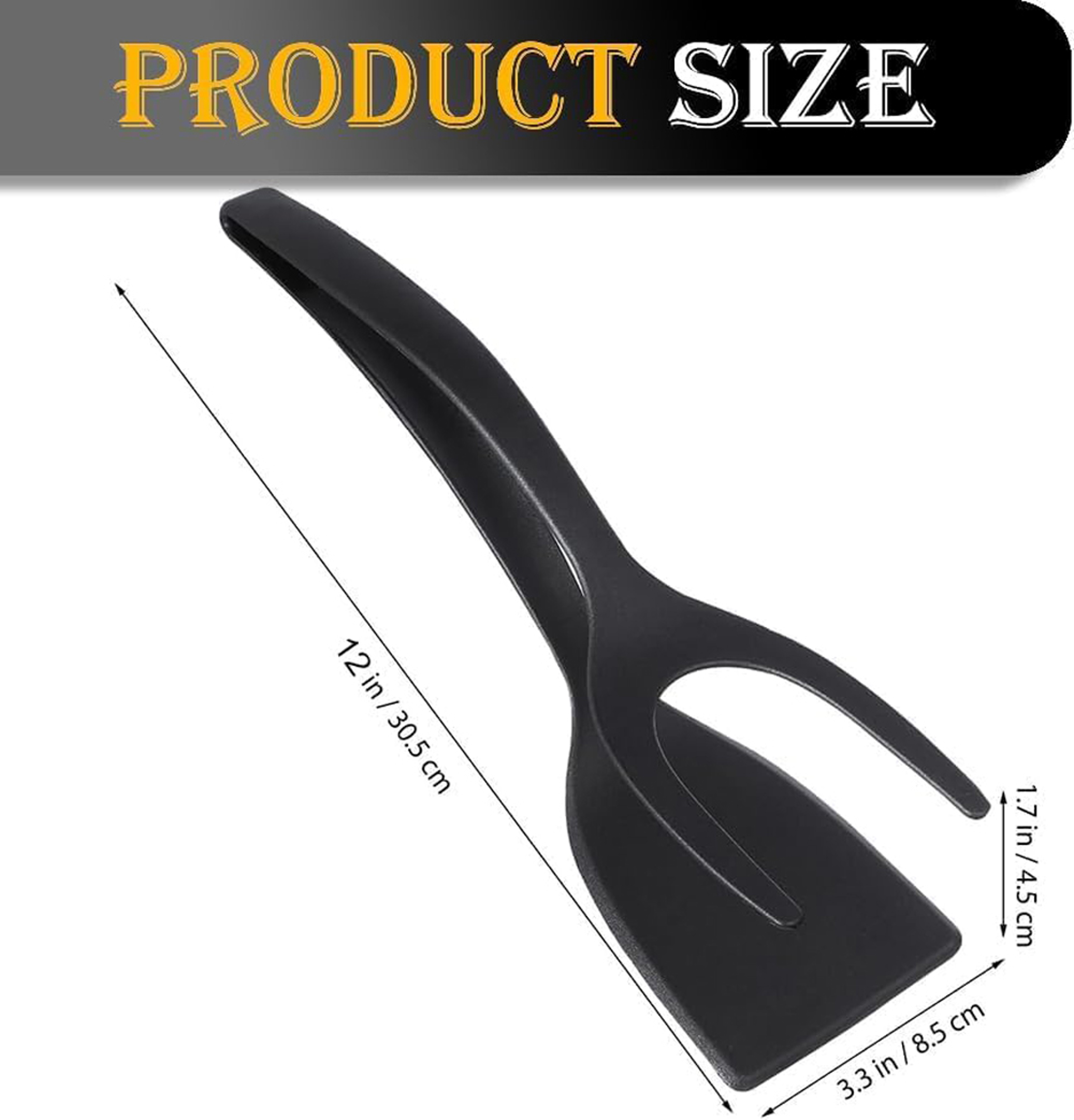 2 in 1 Grip Flip Spatula Tongs & Egg Flipper Spatula Nylon Non Stick Coating for Pancakes – view 2