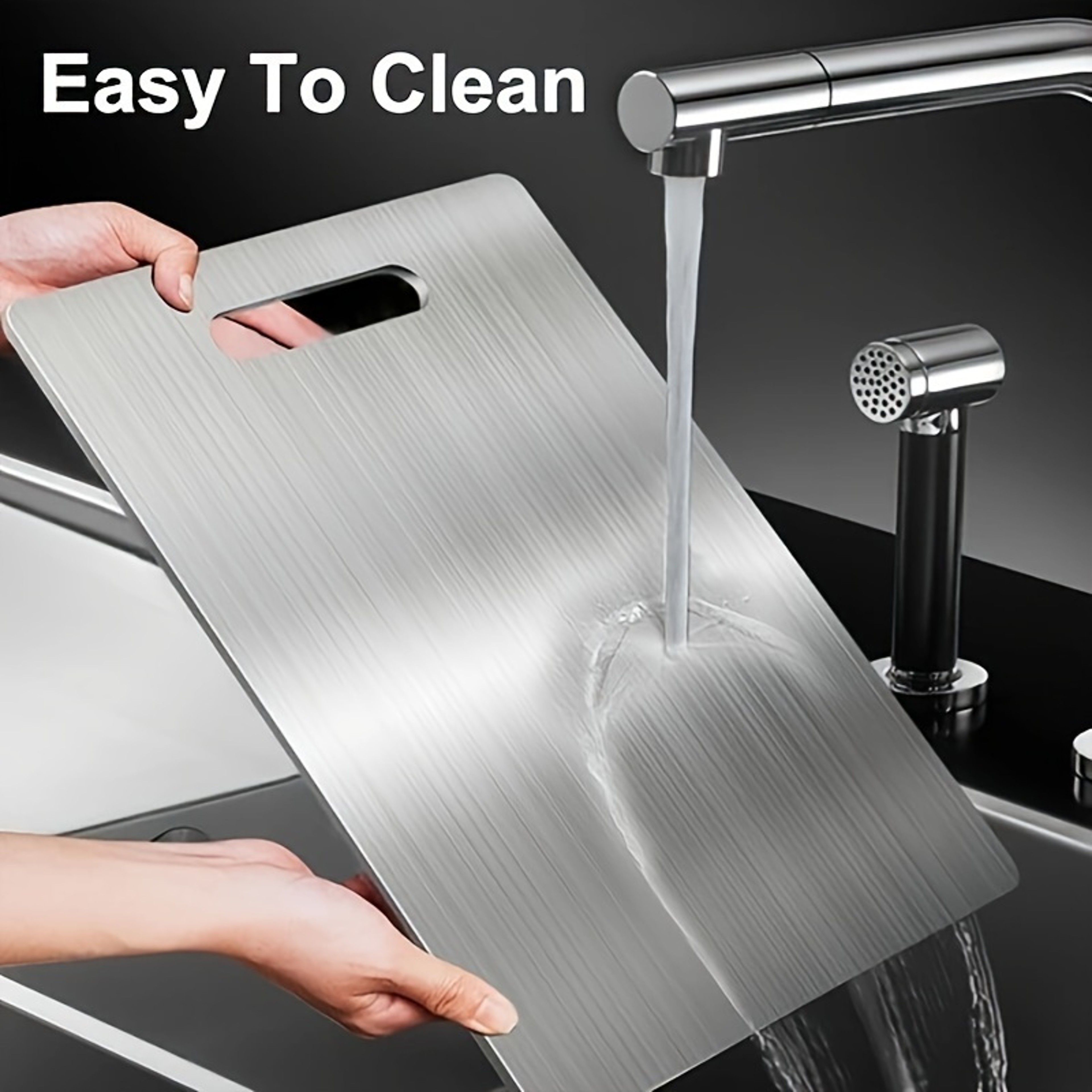 Stainless Steel Cutting Board Set Food Contact Safe Boards For Vegetable Meat  Bread Slicing Easy C 0