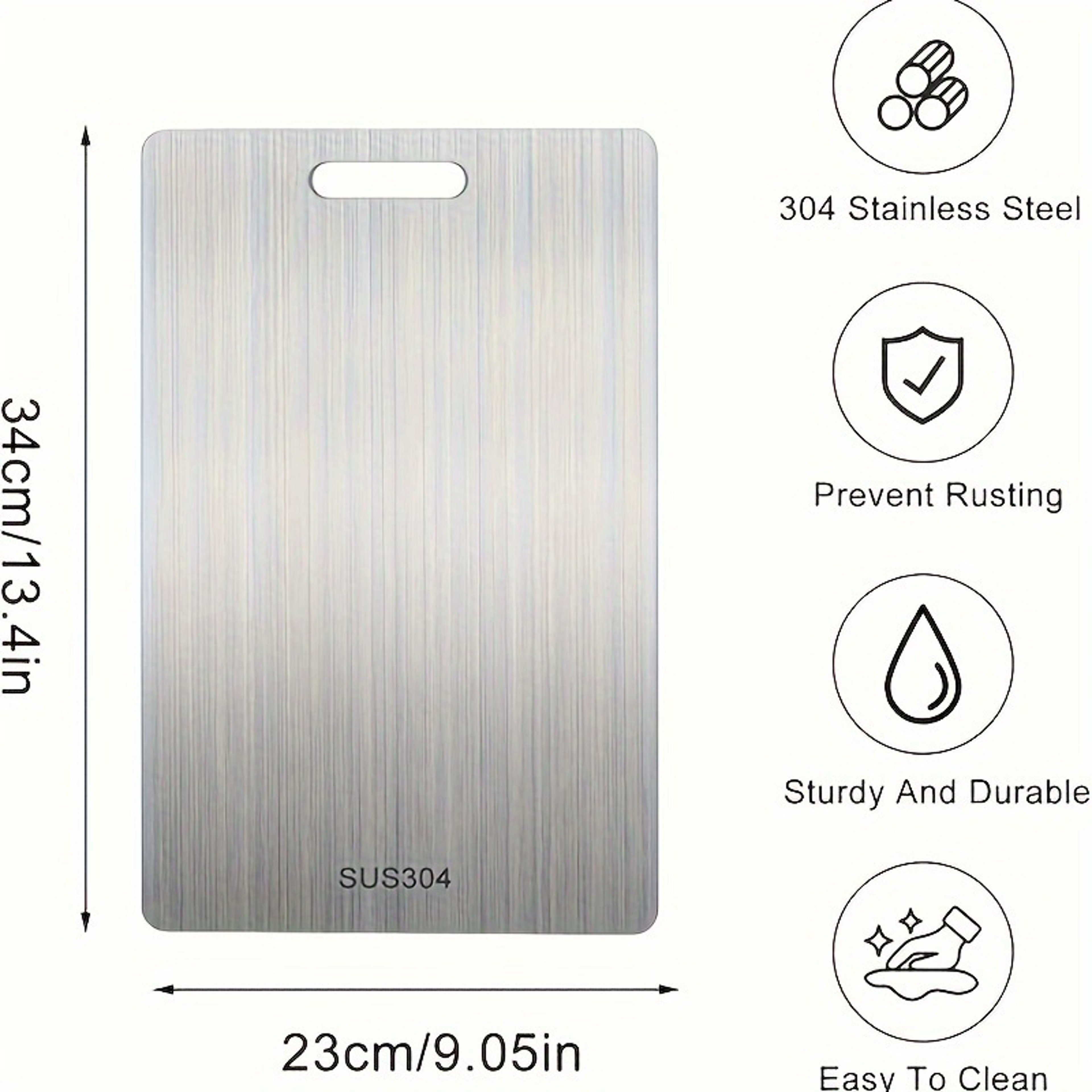 Stainless Steel Cutting Board Set Food Contact Safe Boards For Vegetable Meat  Bread Slicing Easy C 4
