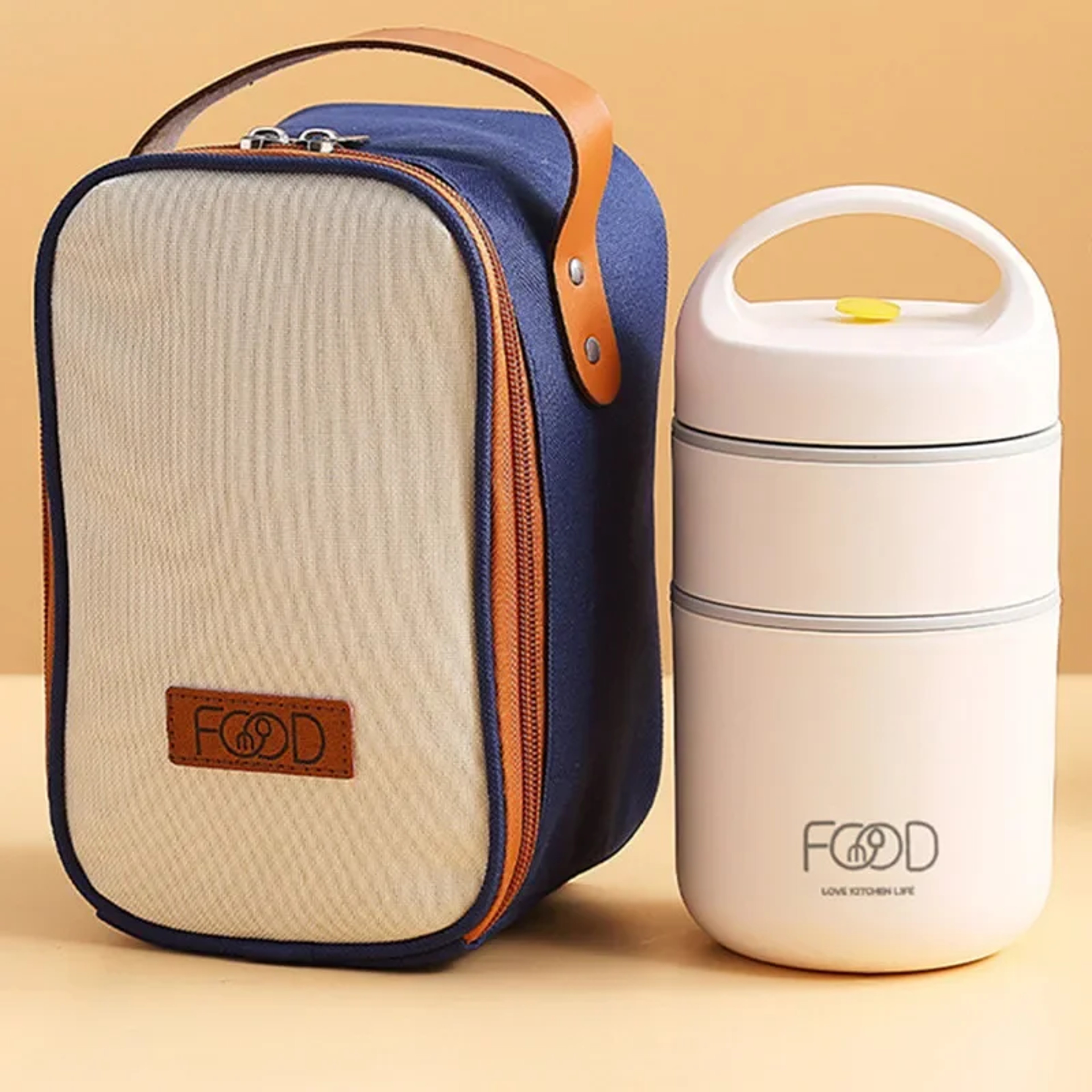 Portable Thermal Insulation Lunch Box Stainless Steel Bento Box Adult Lunch Box Set Vacuum Thermal  4