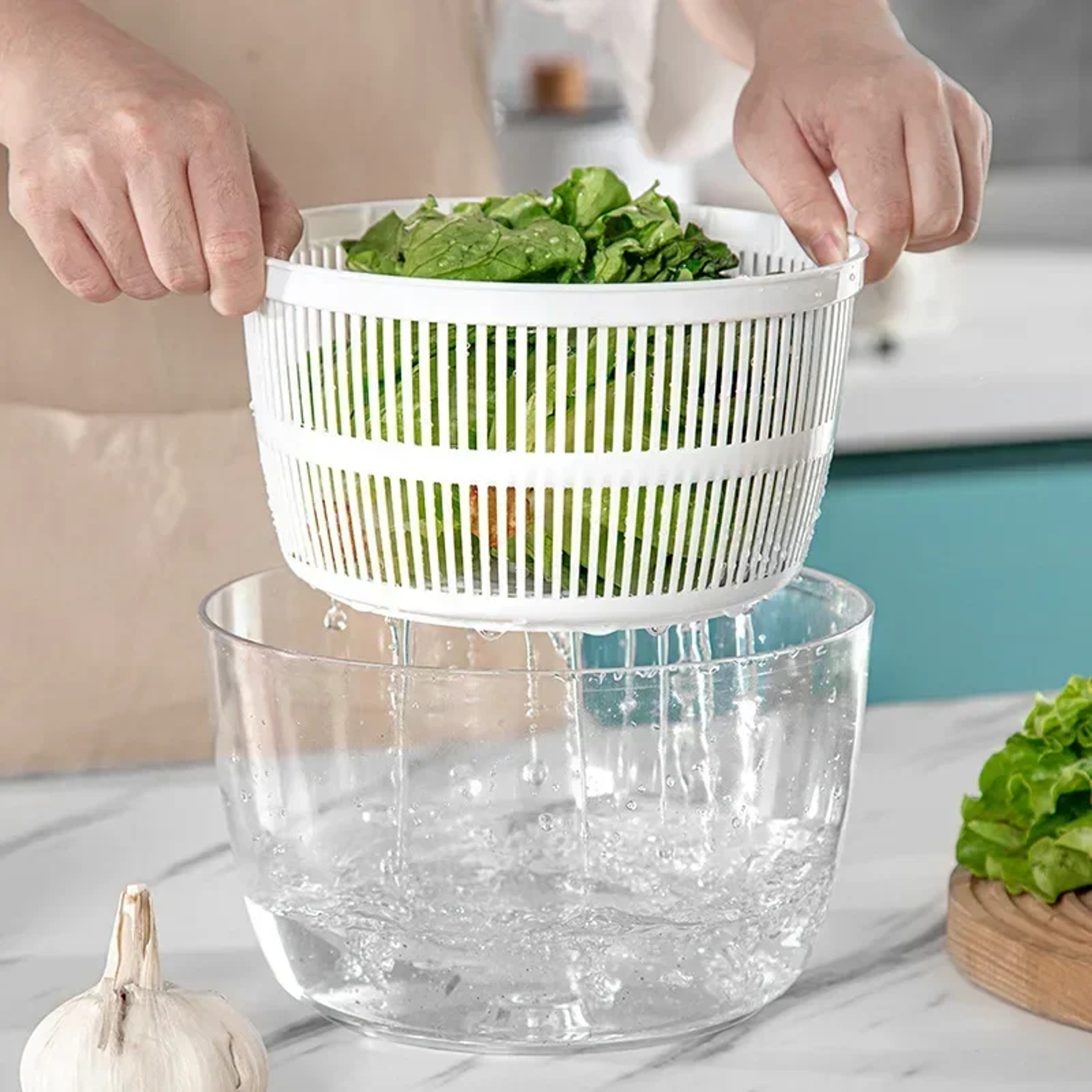 Multifunctional Vegetables Salad Spinner Lettuce Leaf Washer  Vegetable Dehydrator Salad Dryer Mixe 0