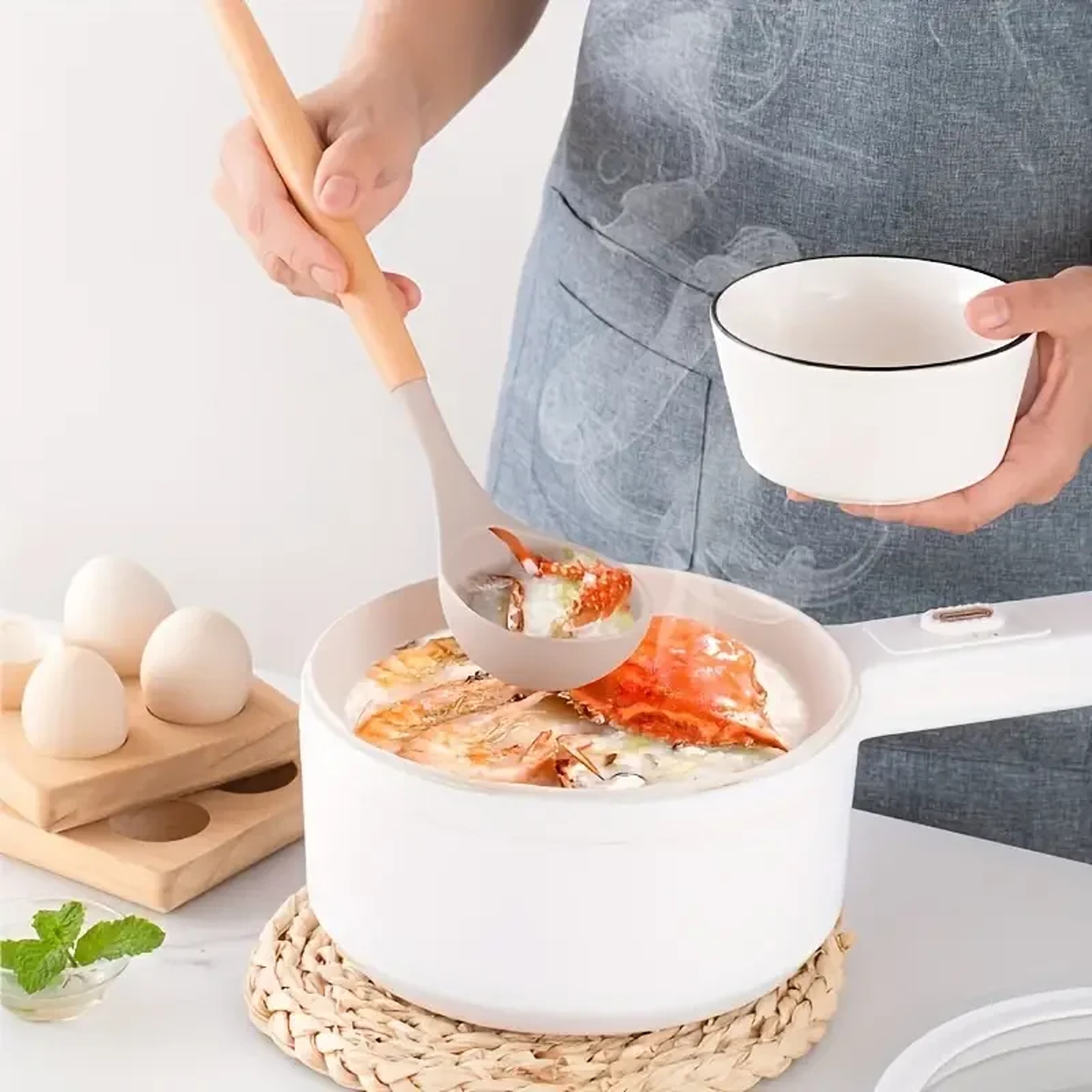 Multi-color Silicone Kitchenware Set, Wooden Handle Non Stick Pot Spatula Spoon Cooking Utensils, Heat-Resistant – view 4