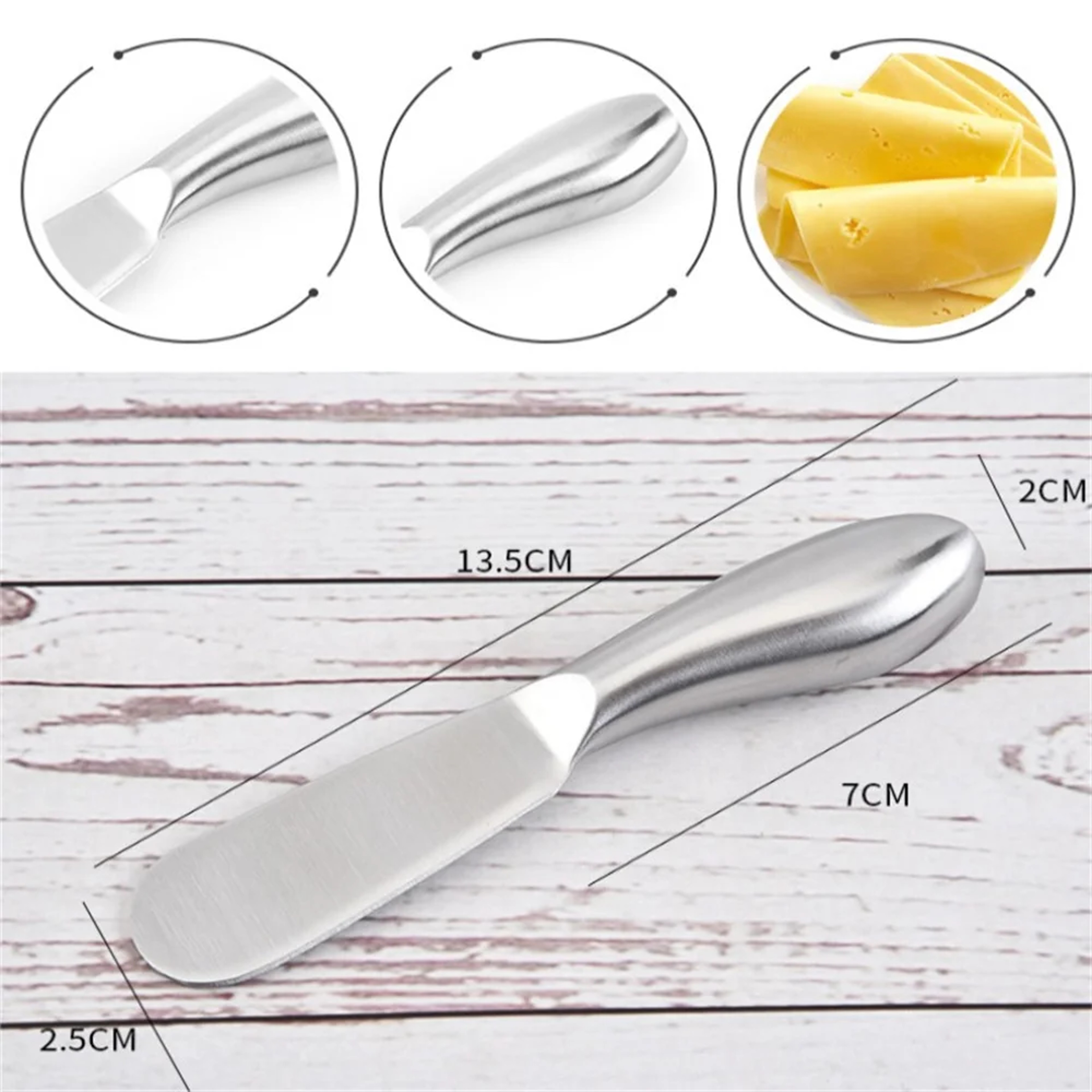 Stainless Steel Butter Cutter, Cheese Jam Spreader, Multifunction Bread Knife, Kitchen Gadget, Wipe Cream Cutter Utensil – view 6