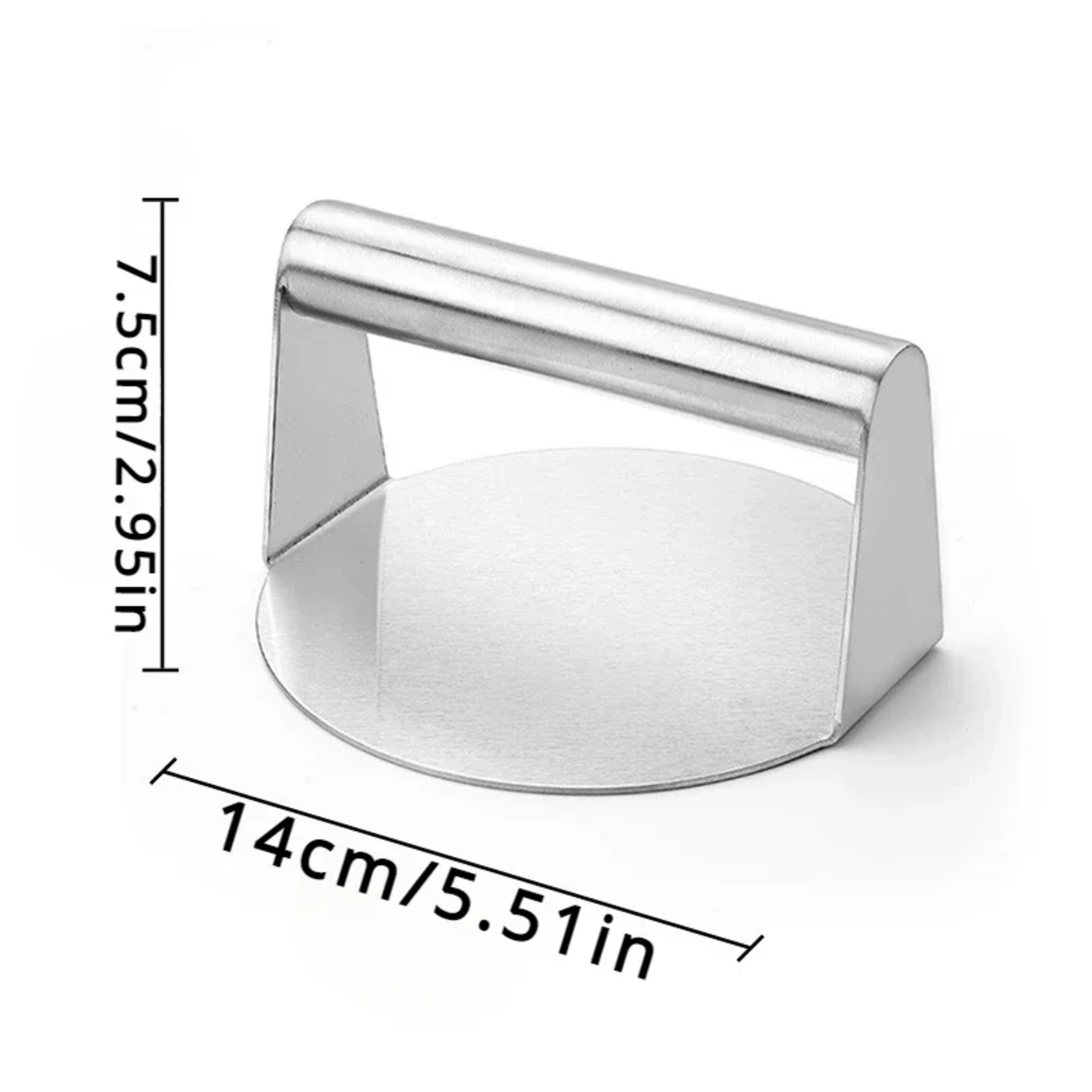 Stainless Steel Smash Burger Press, Hamburger Patties Meat Masher, Circular Meat Press Mold for Deli Meats, Kitchen – view 6