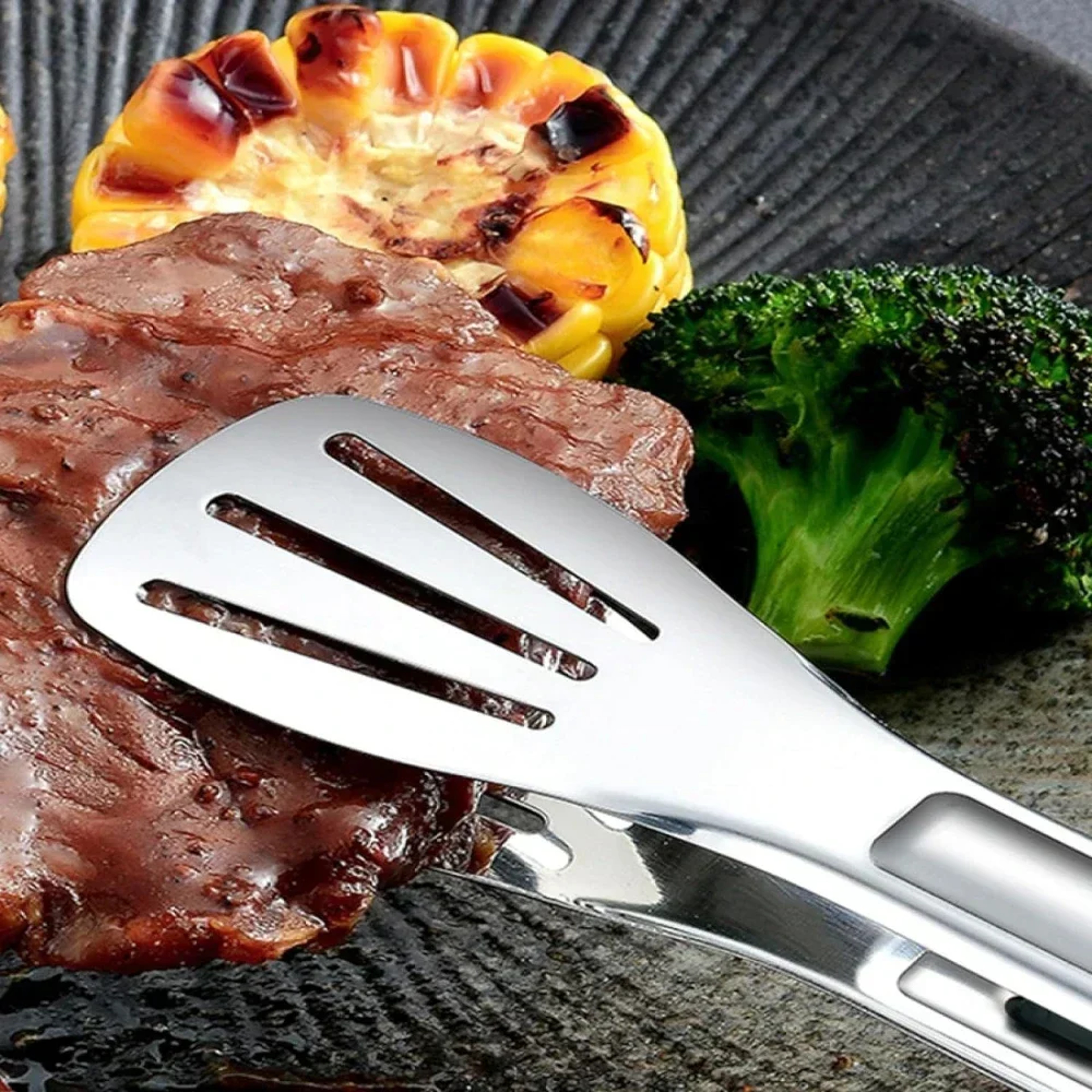 Stainless Steel Food Tongs Heatresistant Steak Tongs Kitchen Buffet Barbecue Clips For Roasted Meat 3
