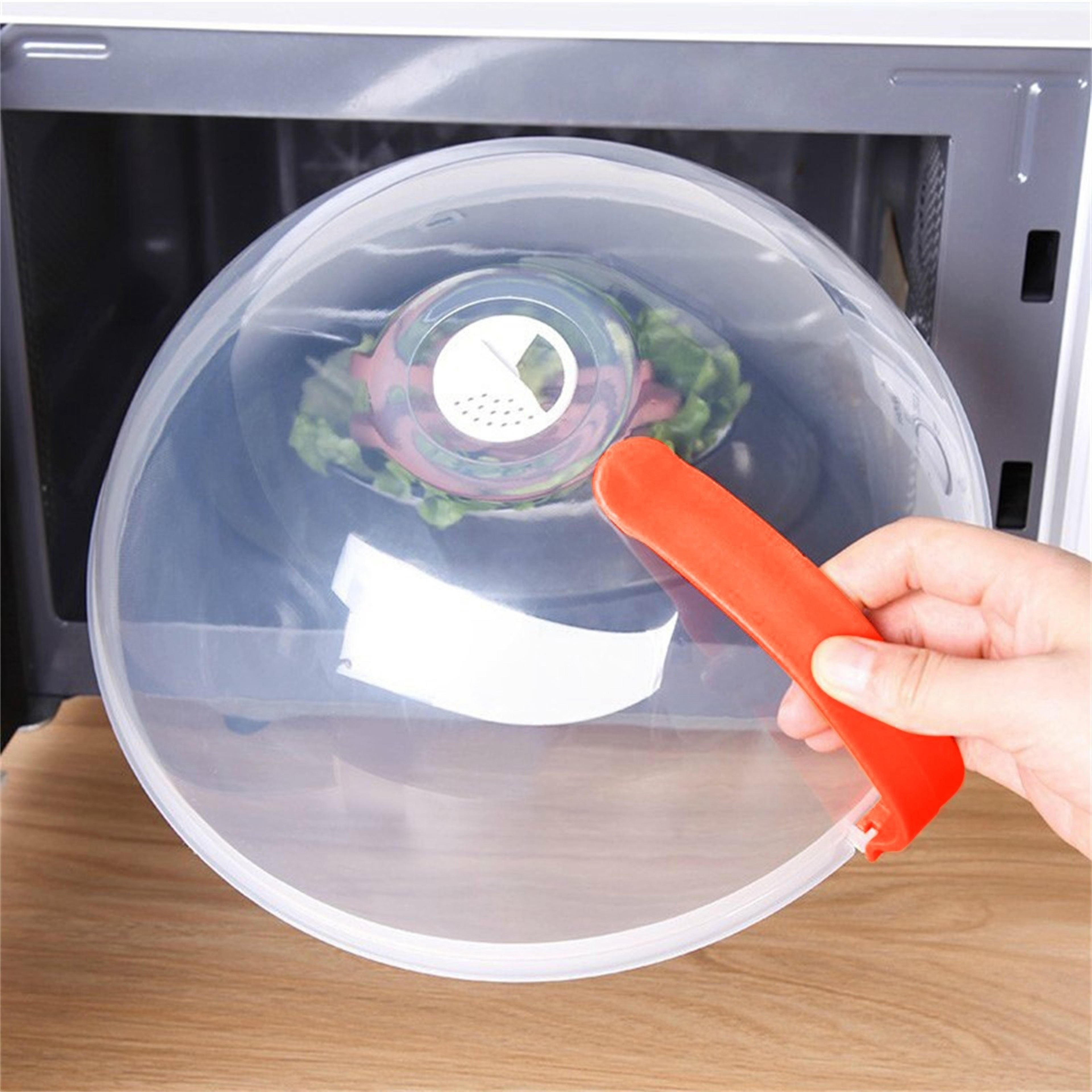 Microwave Food Cover Plate Vented Heat-resistant Food Splatter Protector Lid, Kitchen Thickened Clear Food Anti-Splash – view 3