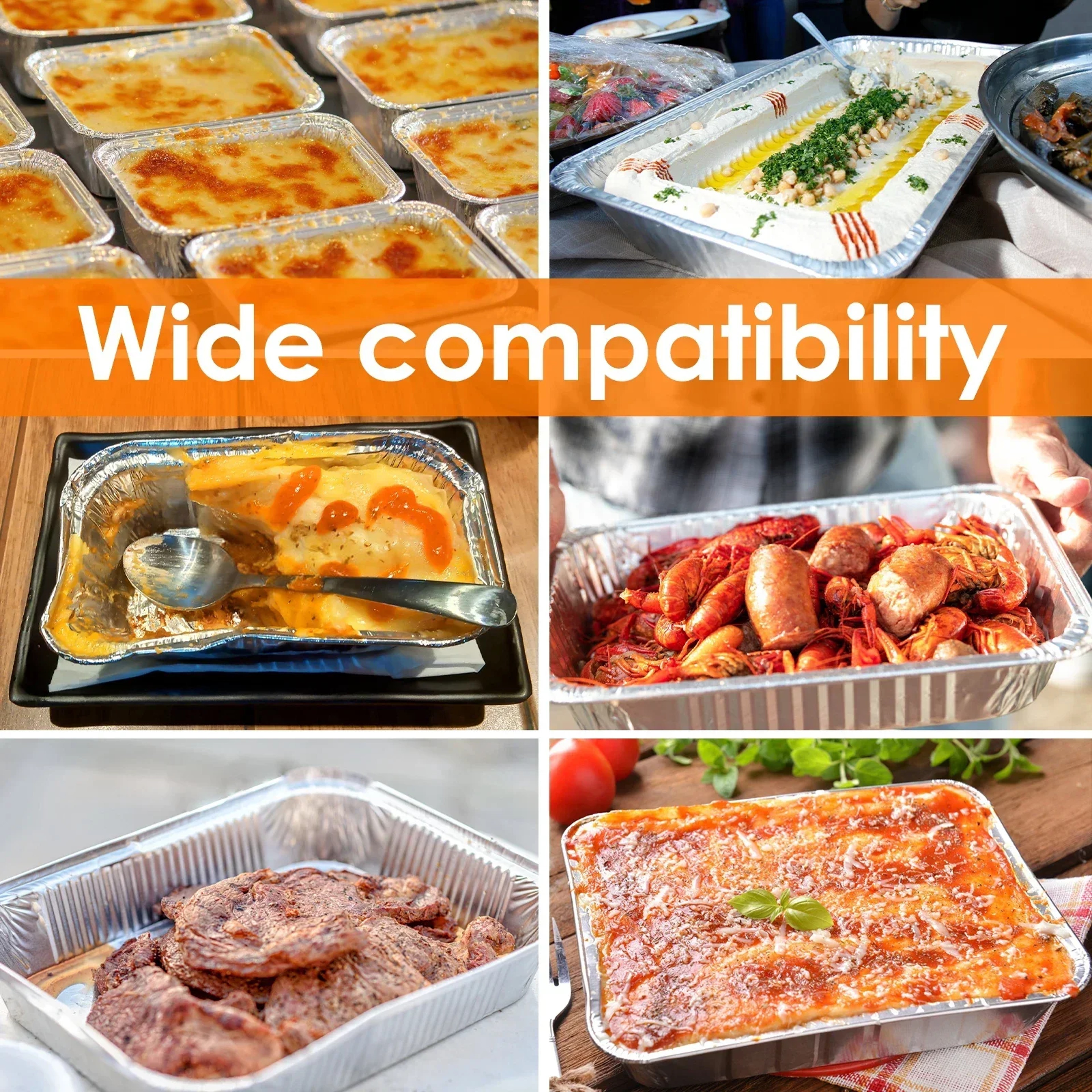 Aluminum Foil Trays with Lids, Non-Stick Baking Pans, Food Grade BBQ Bowl for Air Fryer, Oven, Baking, Cooking, Kitchen – view 6
