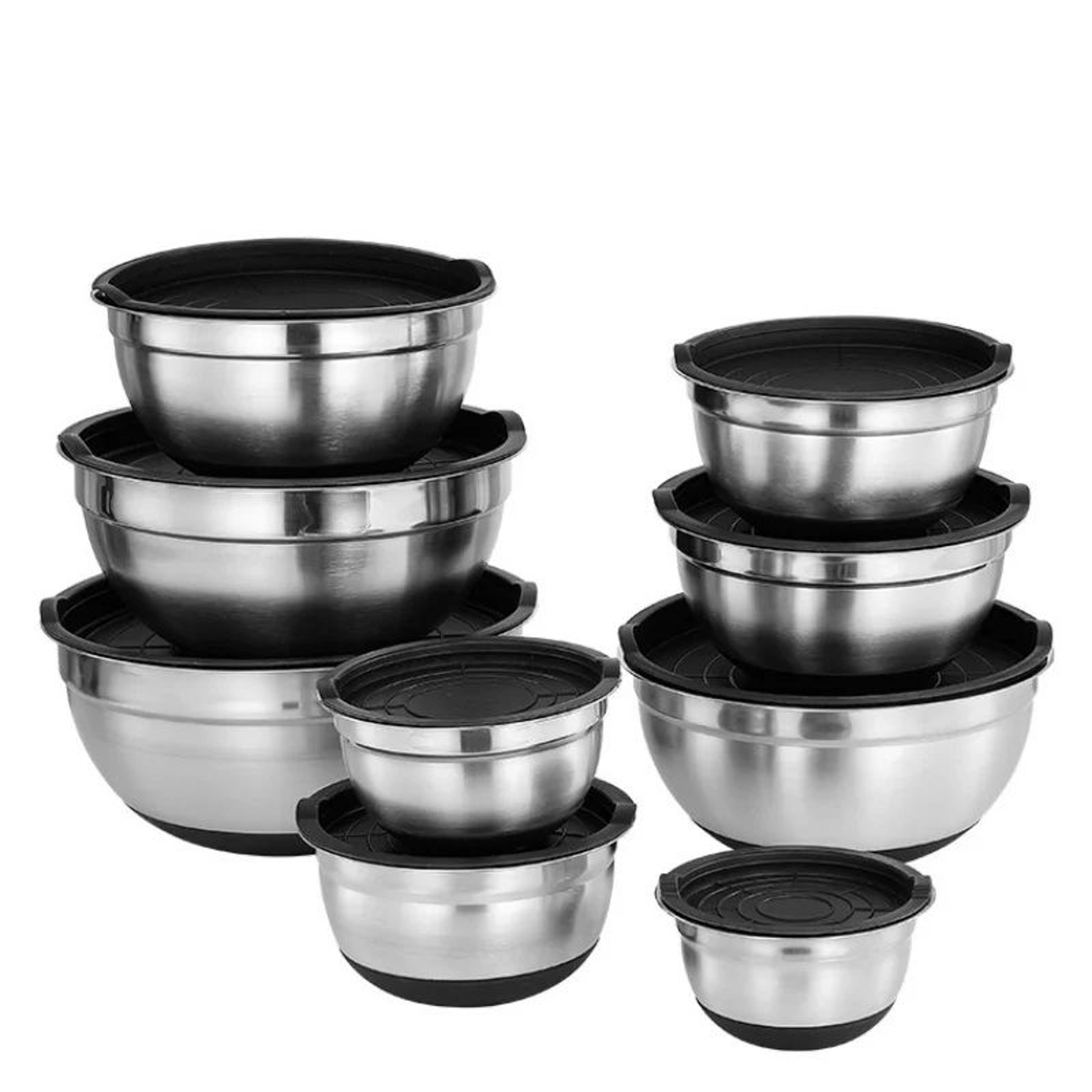 Silicone Bottom Thickened With Lid Cooking Basin Stainless Steel Egg Beating Basin Salad Mixing Bas 0