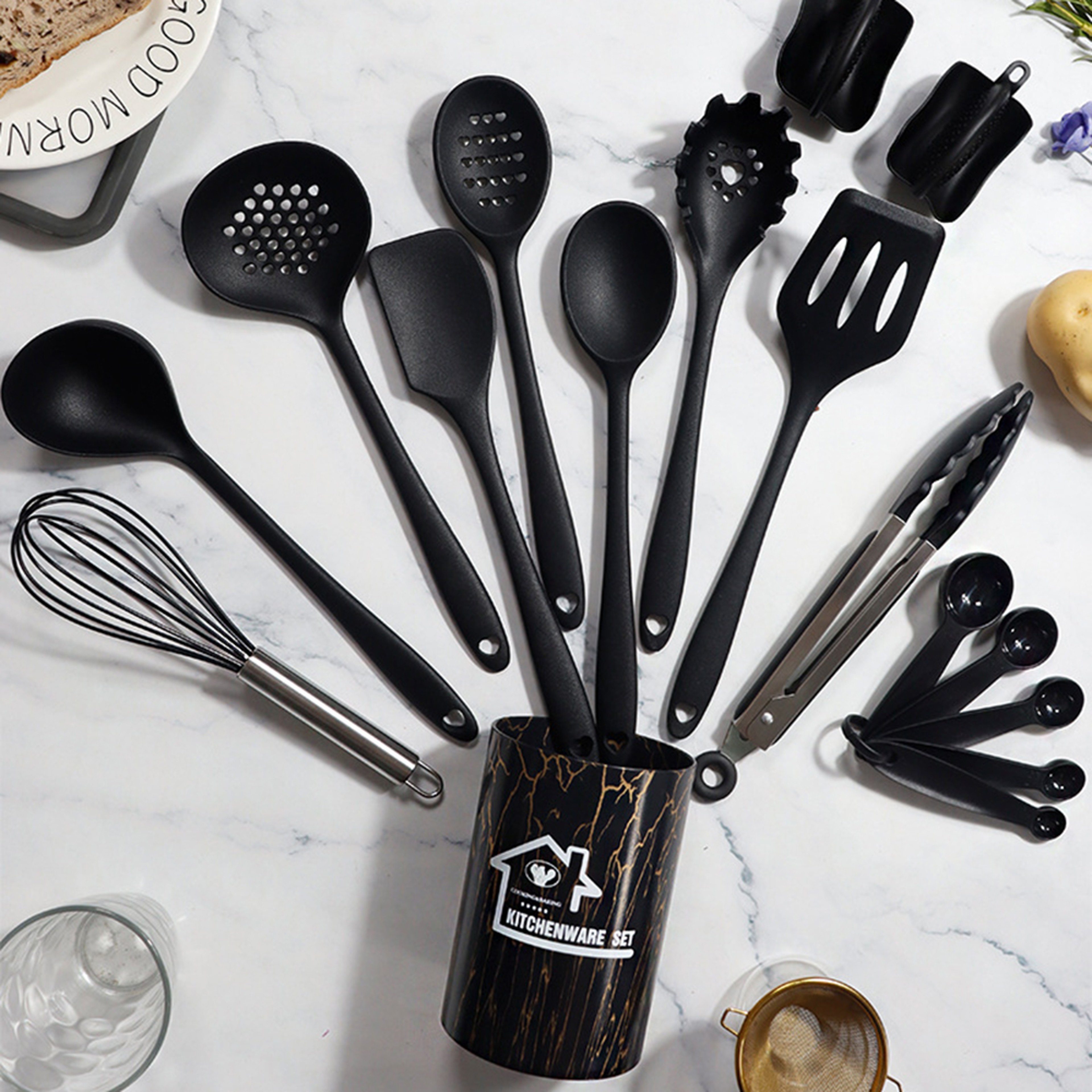 Kitchenware Utensils Set, Heat Resistant Non-stick Silicone Cookware, Spatula, Egg Shovel Beater, Kitchen Cooking Tools – view 2
