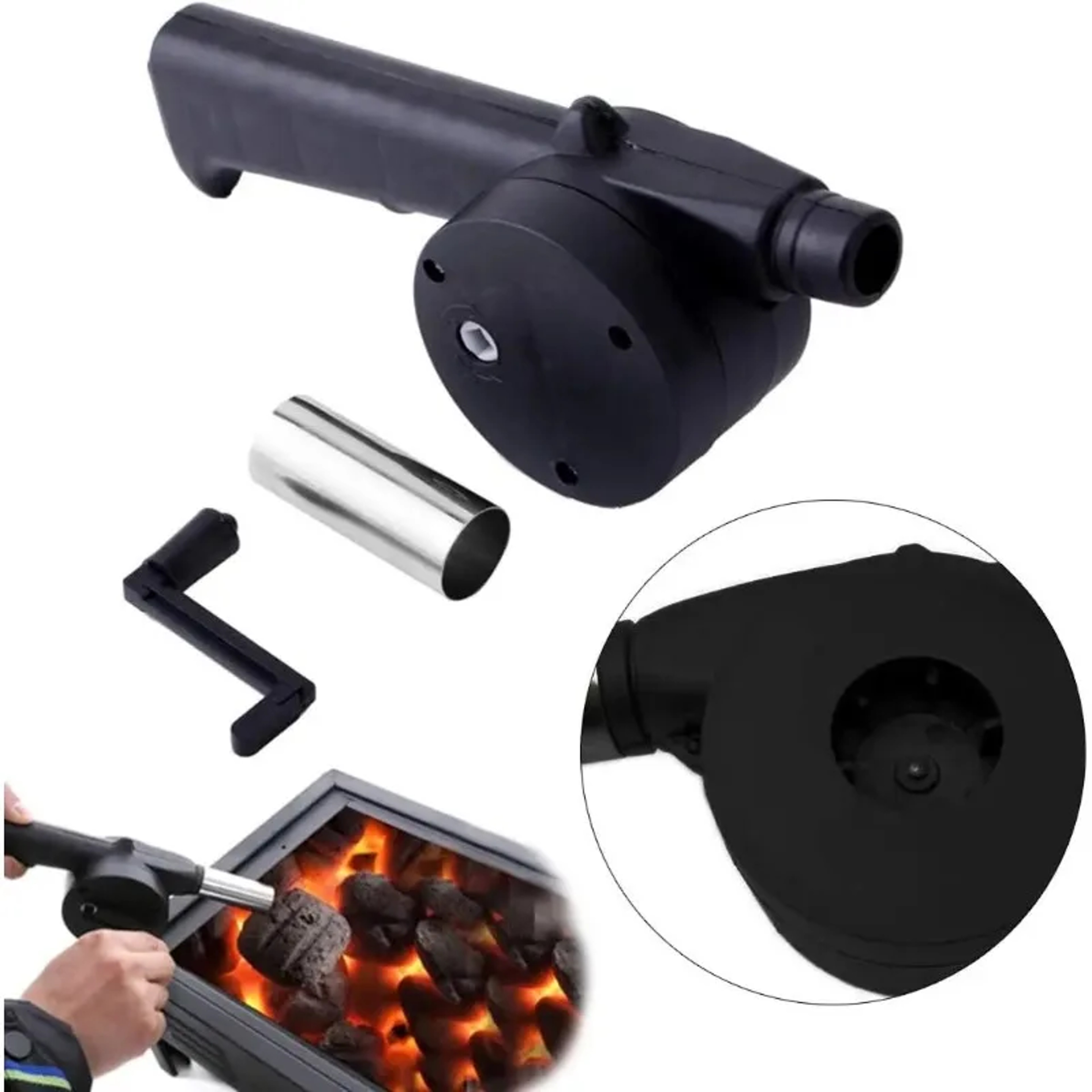 BBQ Fan Air Blower Fast Fire Starter For Outdoor Picnic Camping Charcoal Grills 5