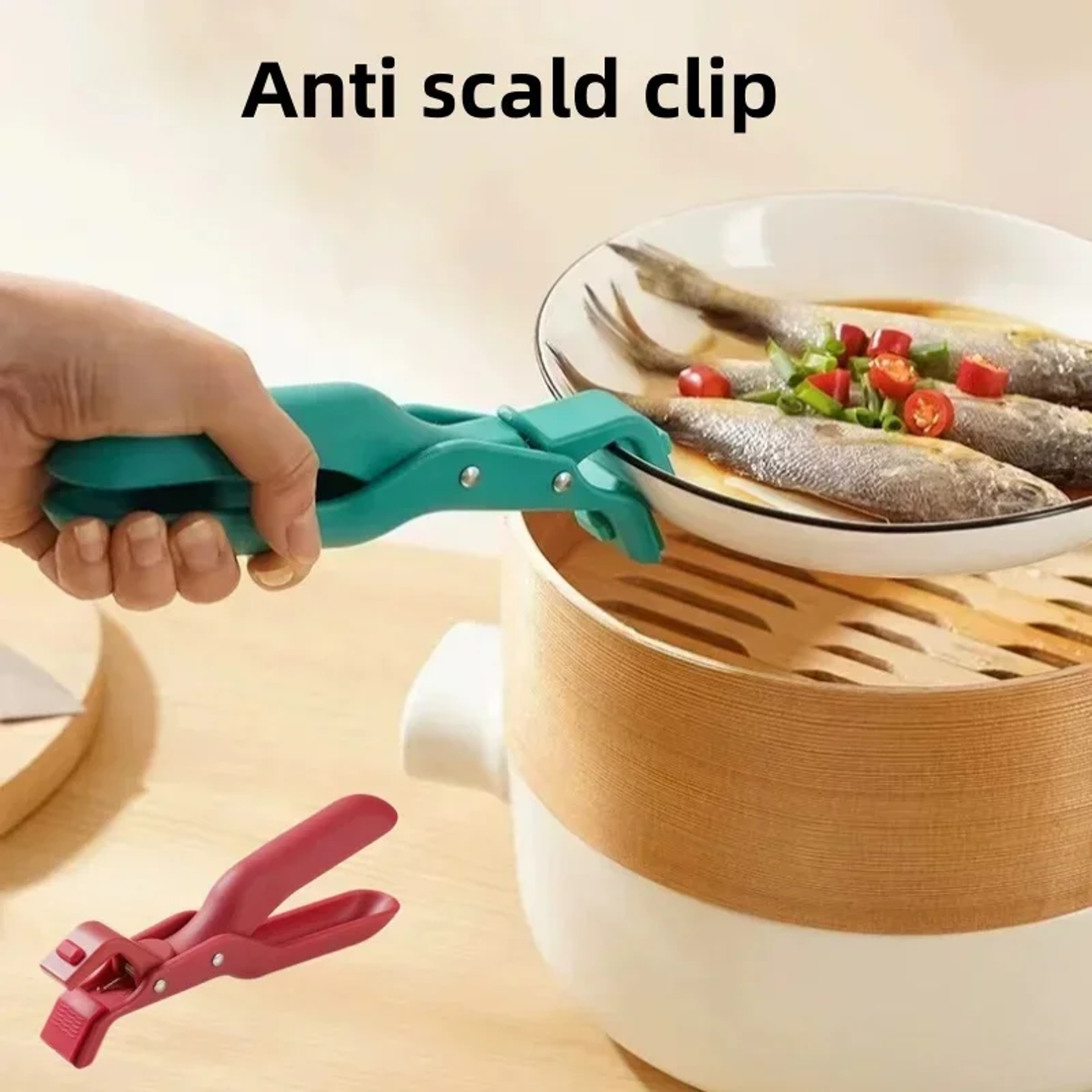 Anti Scalding Tray Holder Multifunctional Bowl Holder Anti Slip Silicone Clip For Kitchen Creative  1