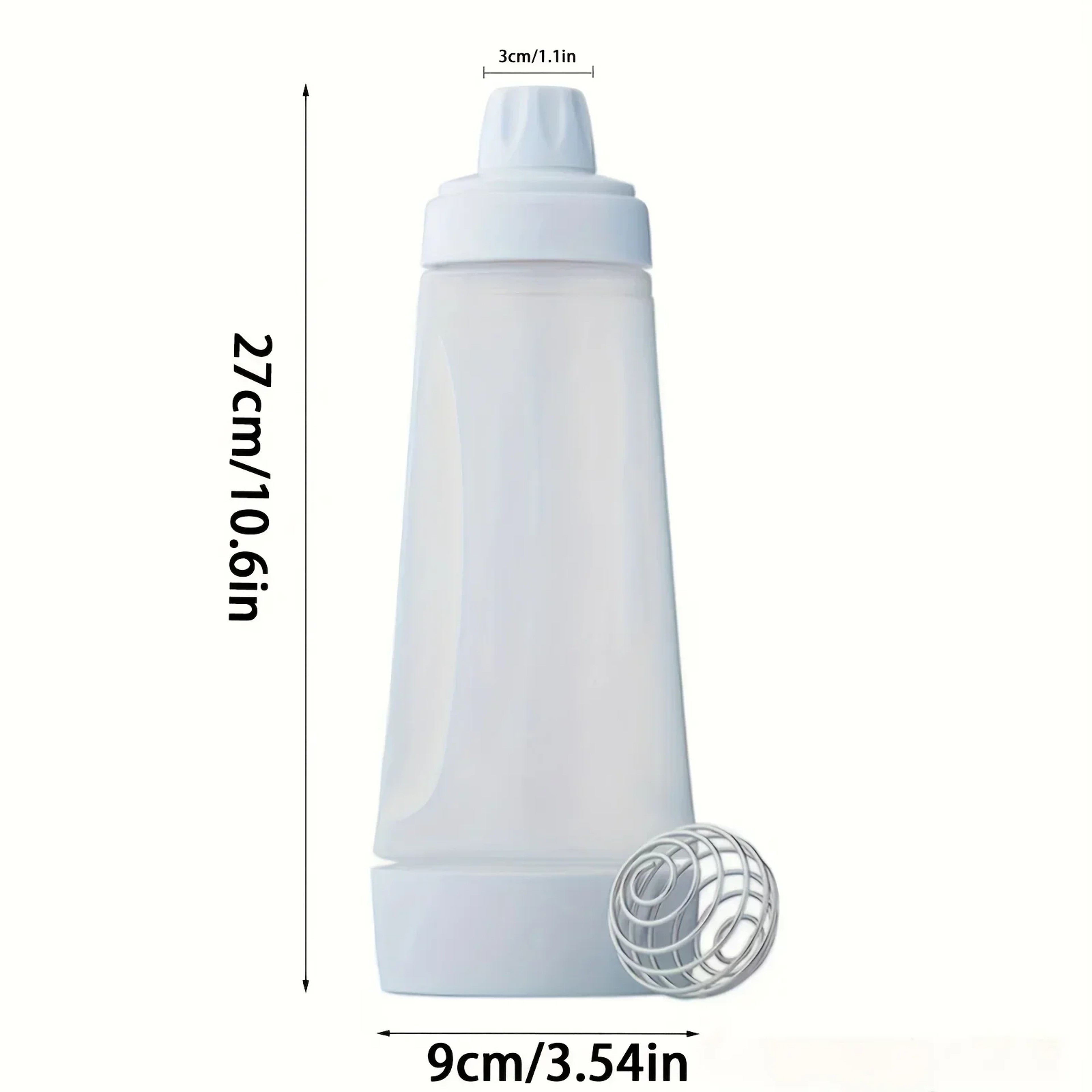 Handheld Pancake Batter Mixer Bottle With Measurement Marks Cream Whisk Blender Ball Dispenser Waff 4
