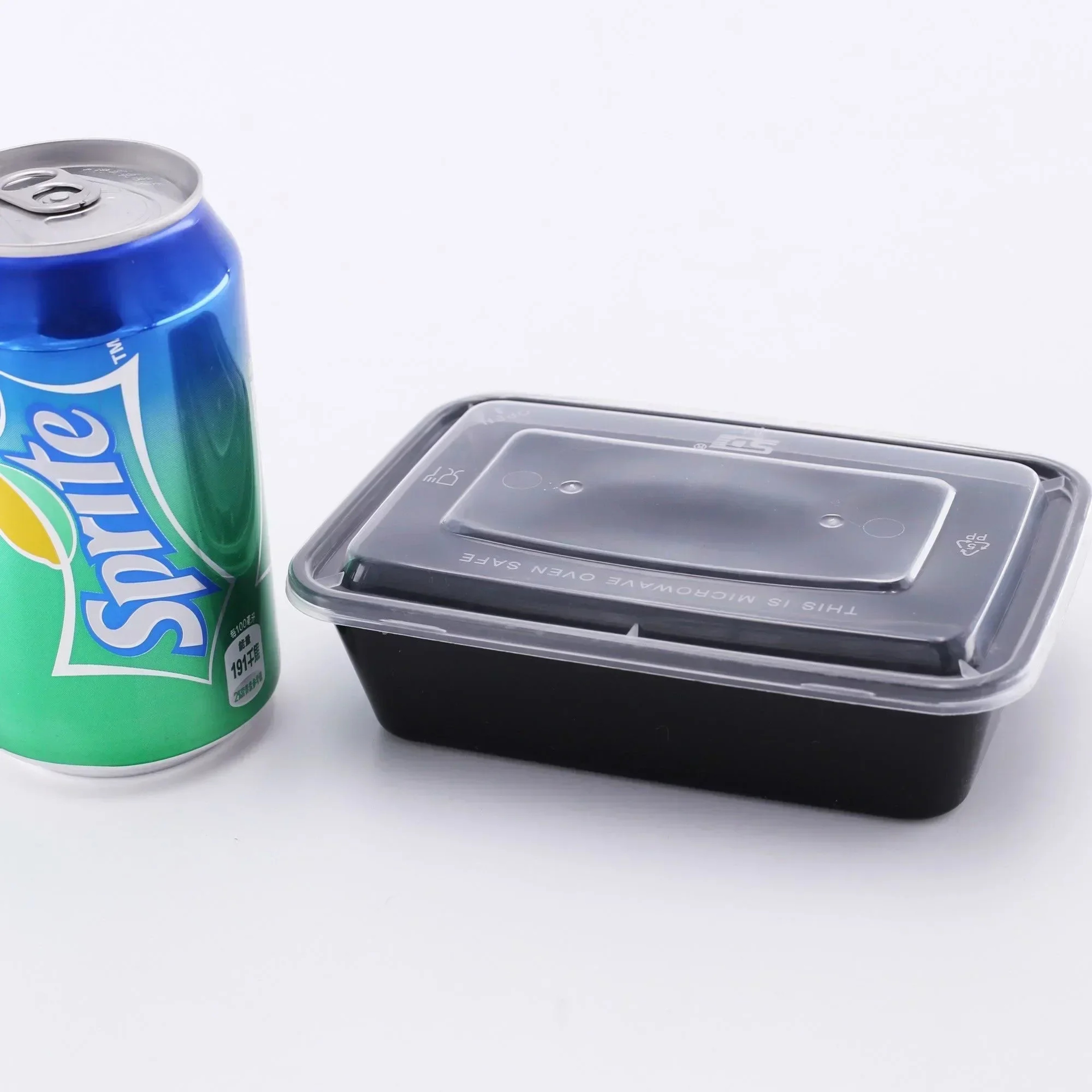 Thick Disposable Takeaway Lunch Box Microwave Heated Rectangular Black Plastic Bowl Food Packaging  3