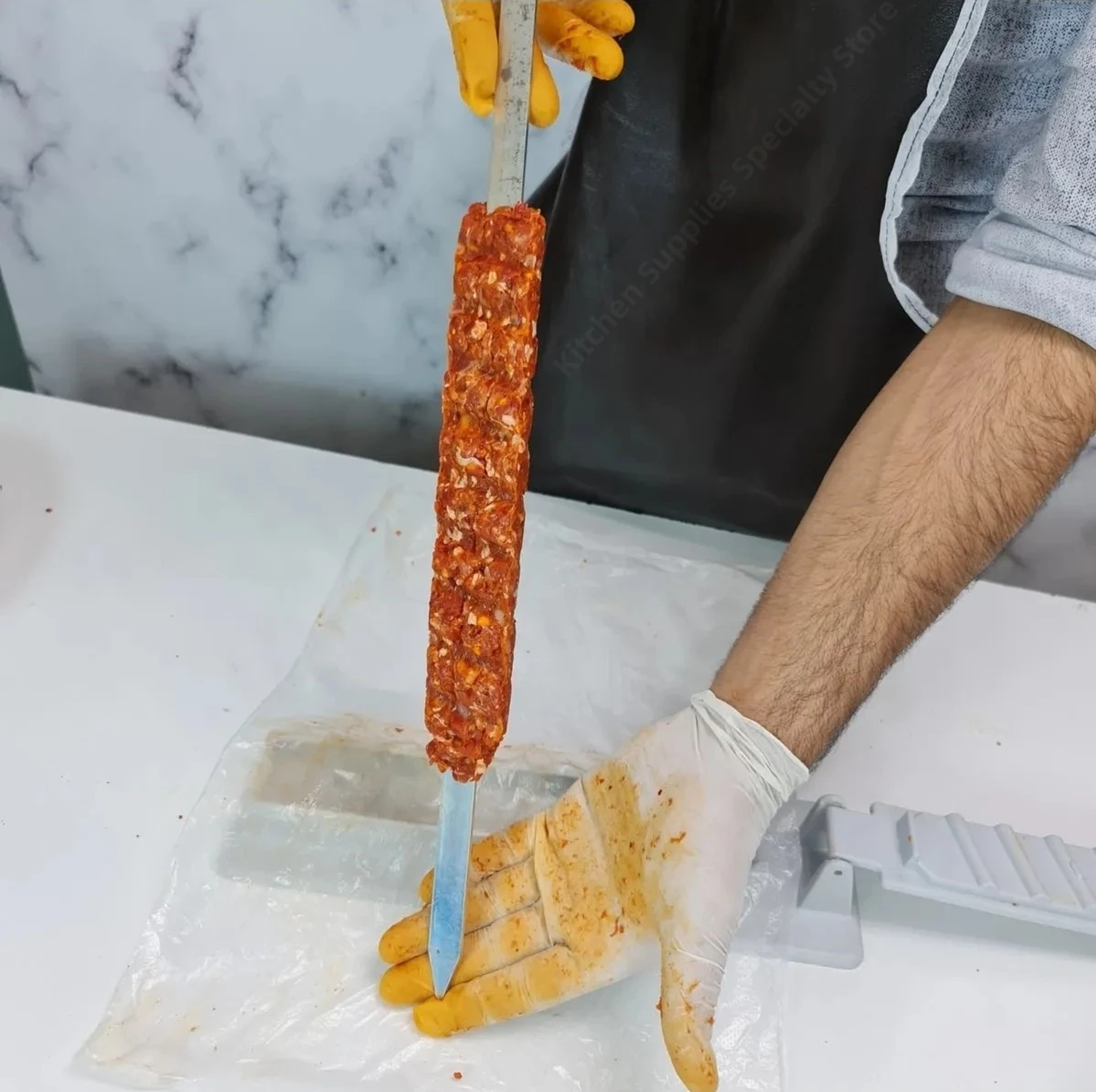 Single Row Kebab Maker BBQ Meat Skewer Machine Reusable Plastic Kebab Press Maker BBQ Tool For Keba