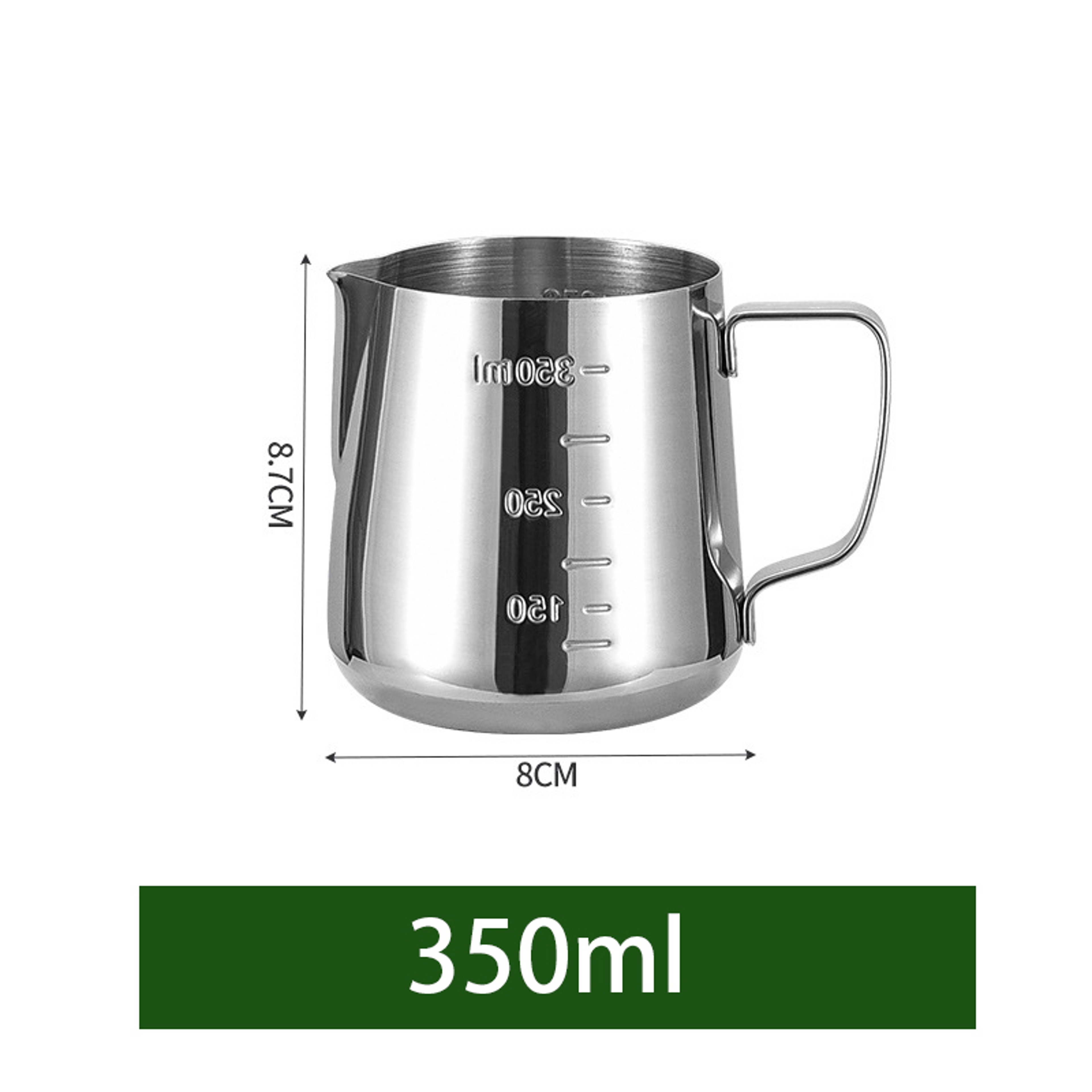 Stainless Steel Milk Frothing Jug, Silver Frother Barista Pitcher, Coffee Latte Container Metal Cup for Perfect Foam – view 7