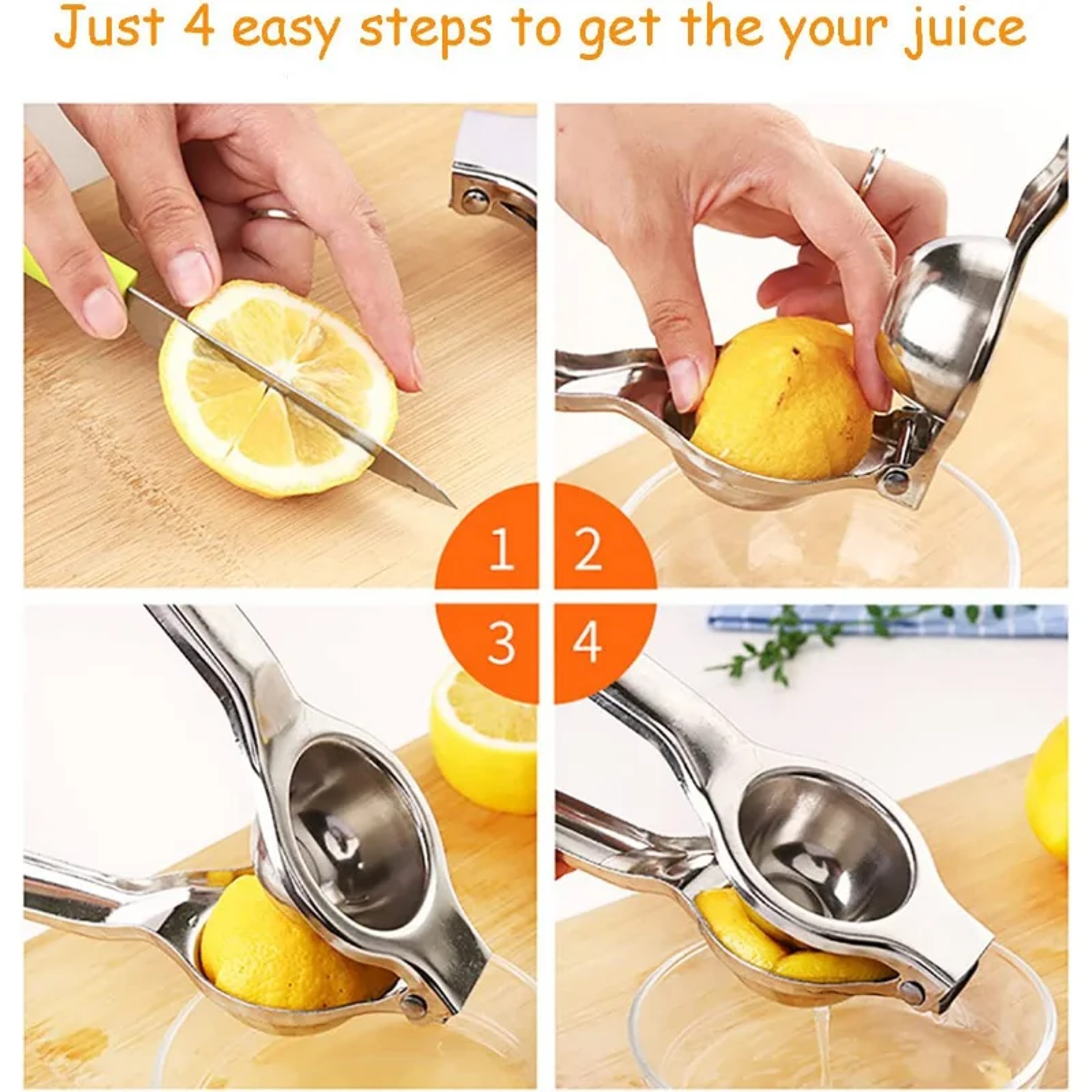 Lemon Squeezer Stainless Steel Manual Citrus Juicer Hand Press Squeezer Fruit Juicer Lime Squeezer  2