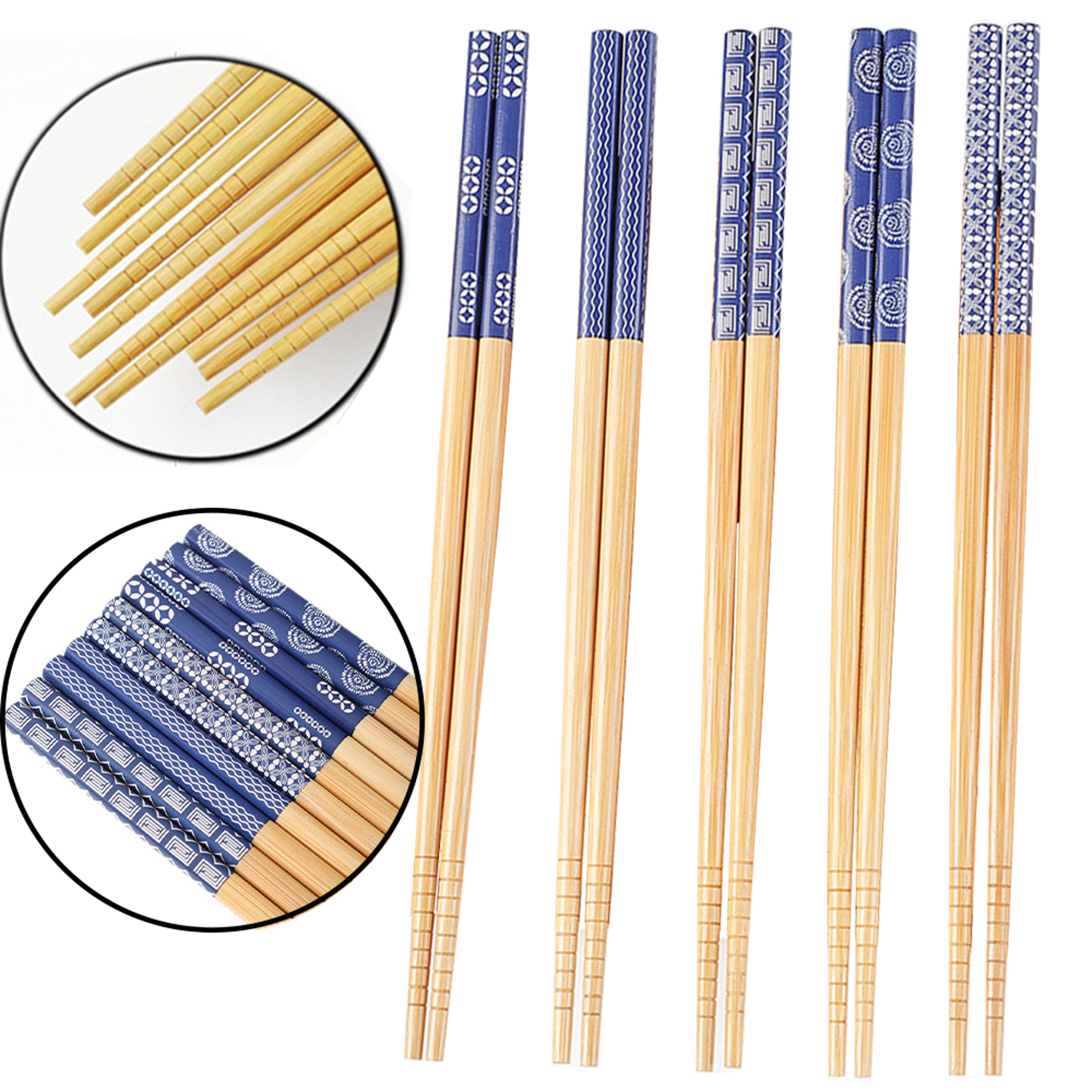 Natural Bamboo Chopsticks Pairs Wooden Reusable Tableware Traditional Handmade Retro Gift 1