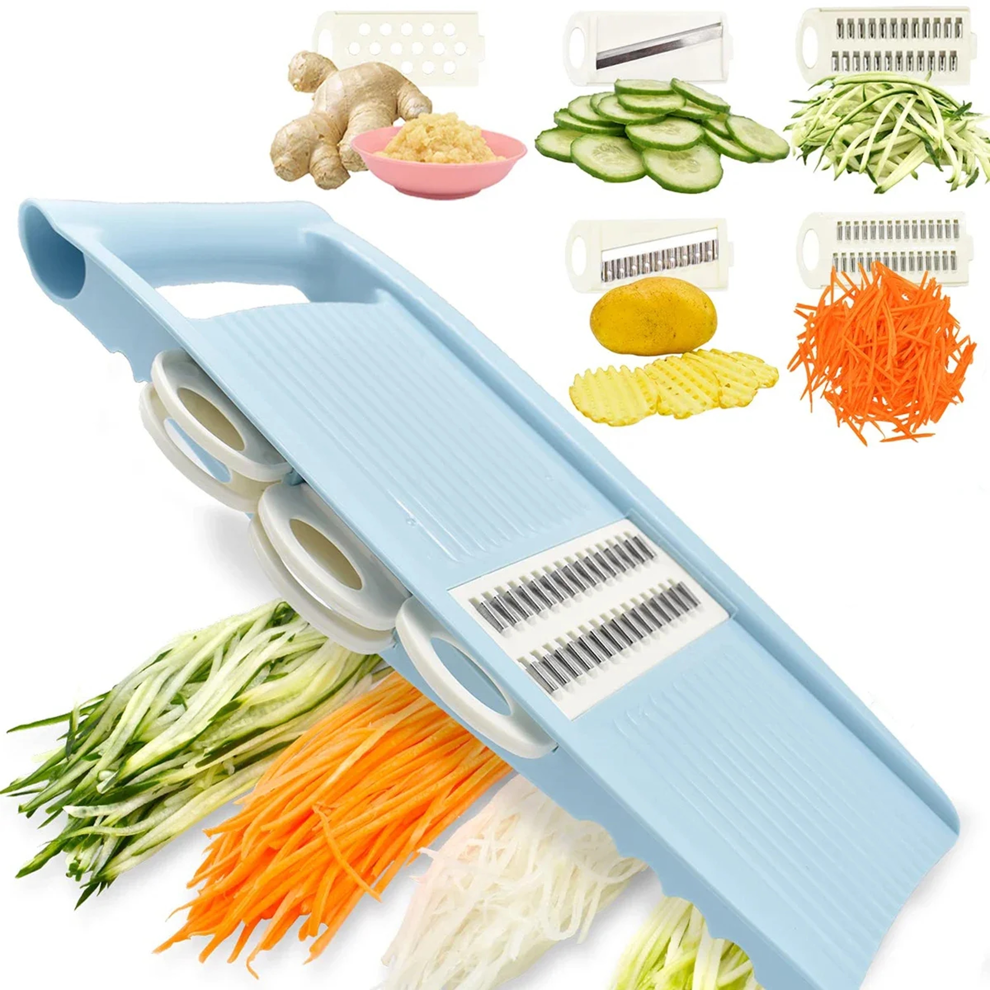 Mandoline Slicer for Kitchen, Multi Blade Vegetable Slicer, Potato Cutter, Potato Chip Vegetable Cutter – view 8