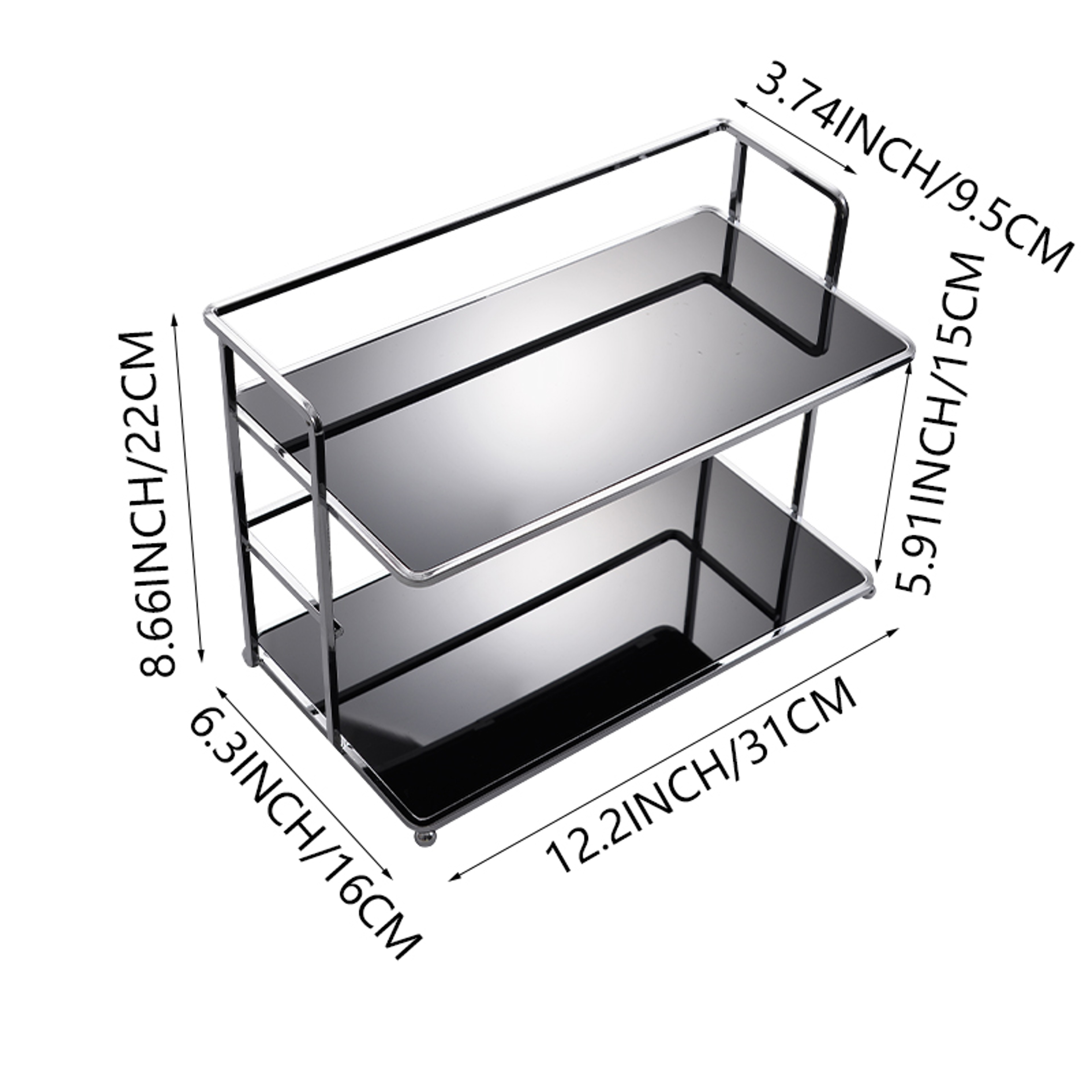Double-Layer Desktop Storage Rack, Multifunctional Acrylic Kitchen Organizer, Cup Holder, Coffee Cup Storage Rack – view 8