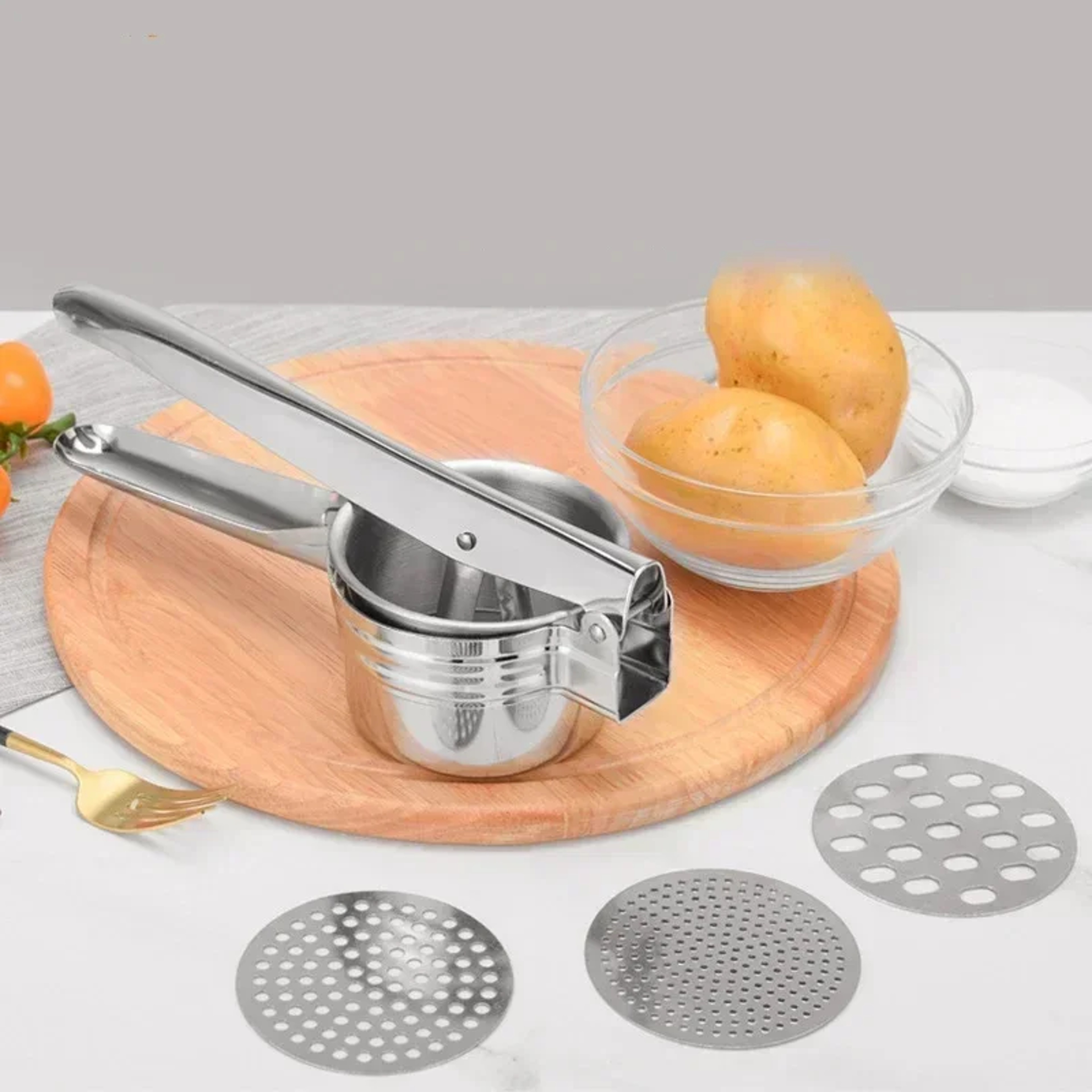 Stainless Steel Masher RicerPress, Perfect for Mashed Potatoes, Crushing Puree, Fruit, Vegetable Squeezer, Juicer Press – view 6