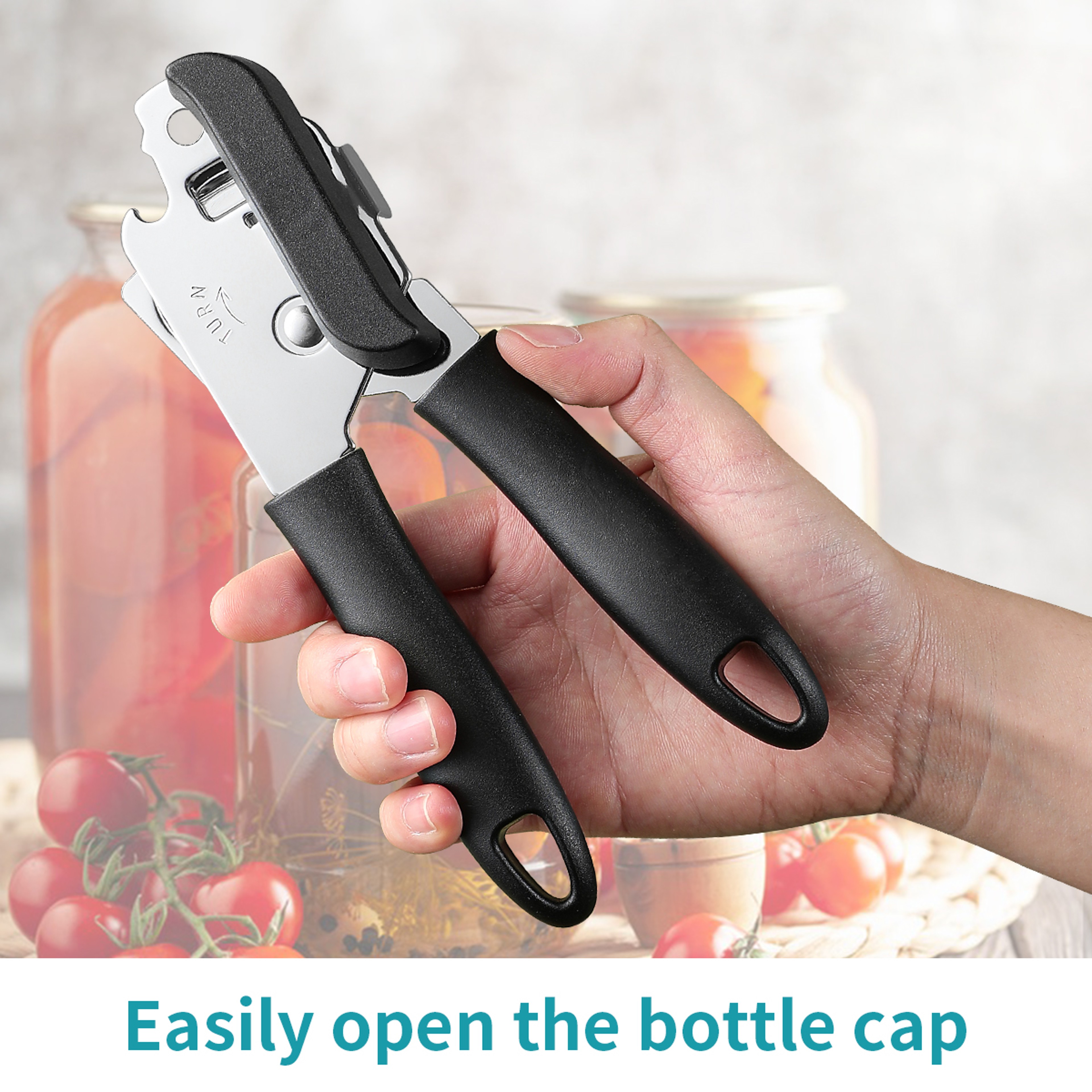 Manual Can Opener Stainless Steel Ergonomic Bottle Opener Professional Jars Tin Opener For Can Kitc 0