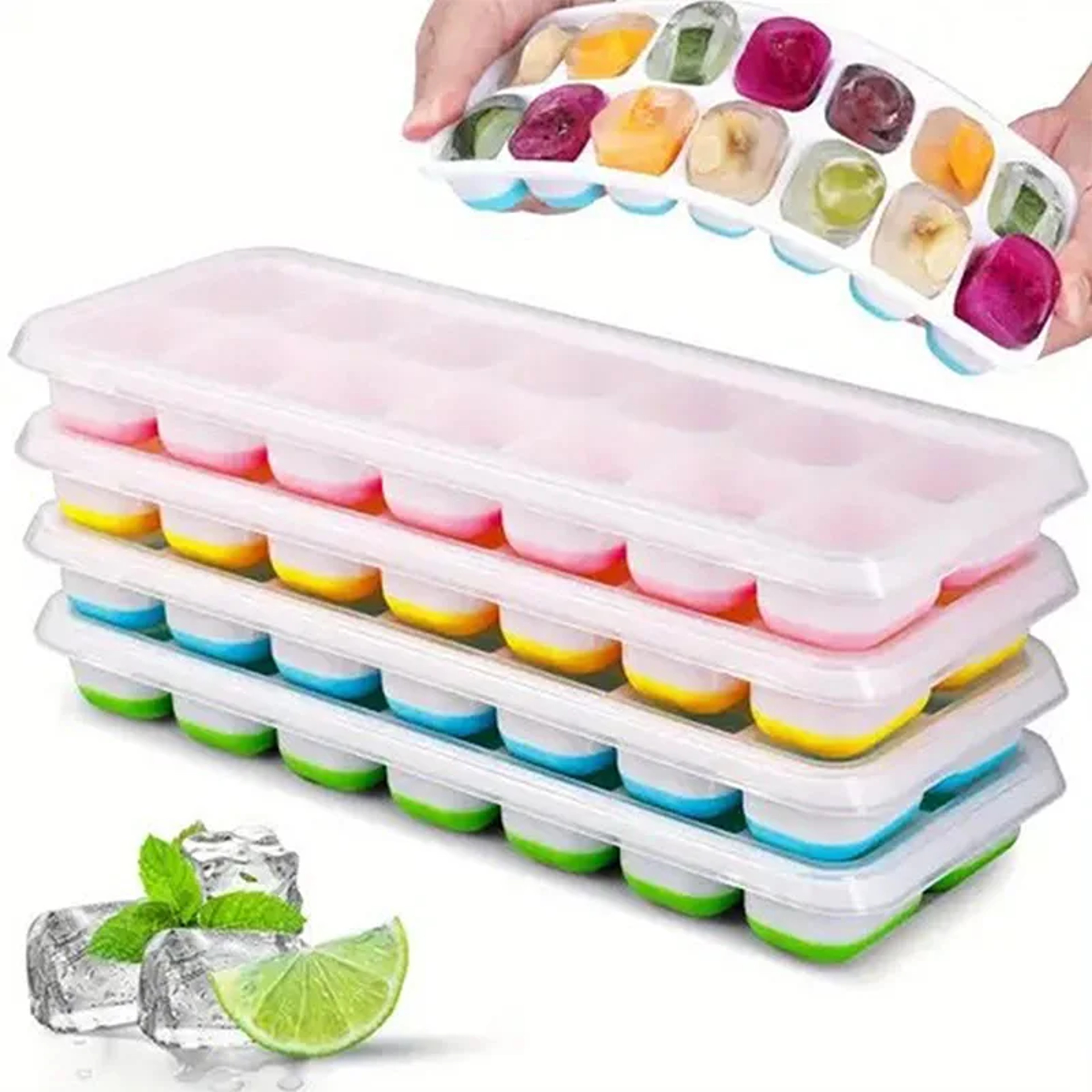 Ice Cube Tray Silicone Mold, Square Ice Cube Tray Maker, Non-toxic Durable Ice Blocks for Bar Pub Wine, Ice Cube Mold – view 6