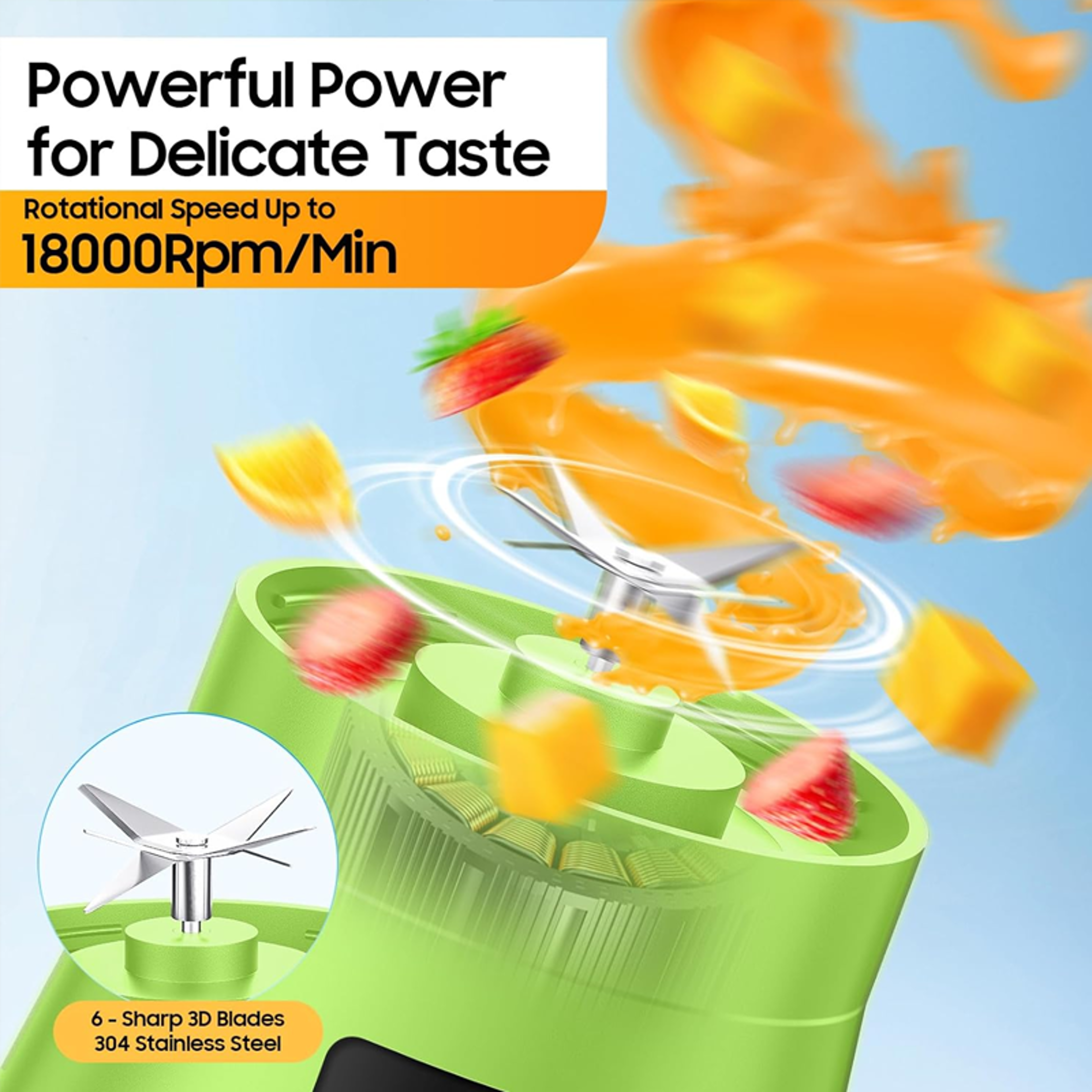 Portable Juicer Fruit Smoothie Electric Blender, Mini Juice Cup, USB Charging Blender for Travel and Fitness Use – view 2