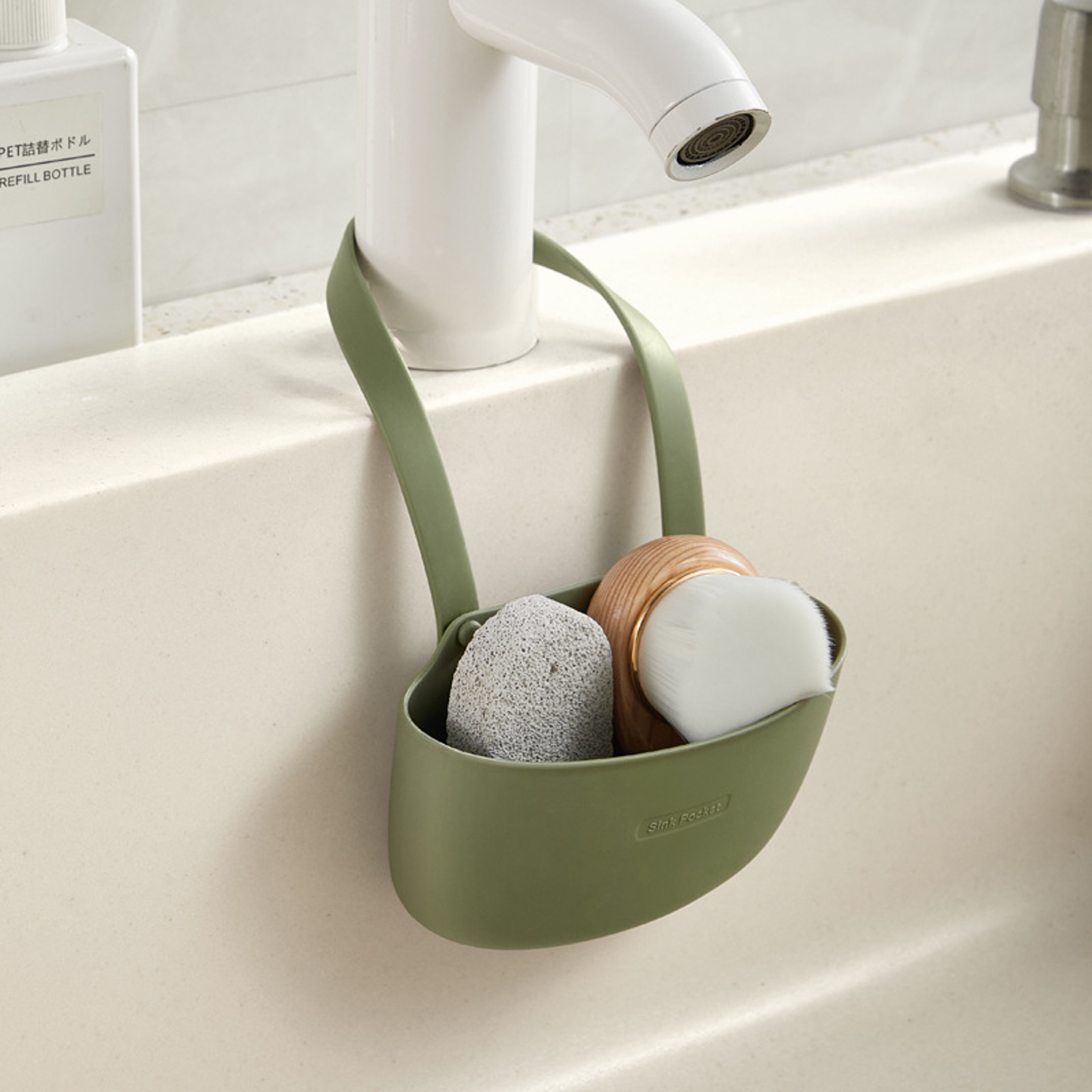 Kitchen Sink Sponges Soap Holder, Bathroom Dish Drain Water Basket, Storage Drying Rack Organizer Accessories – view 3
