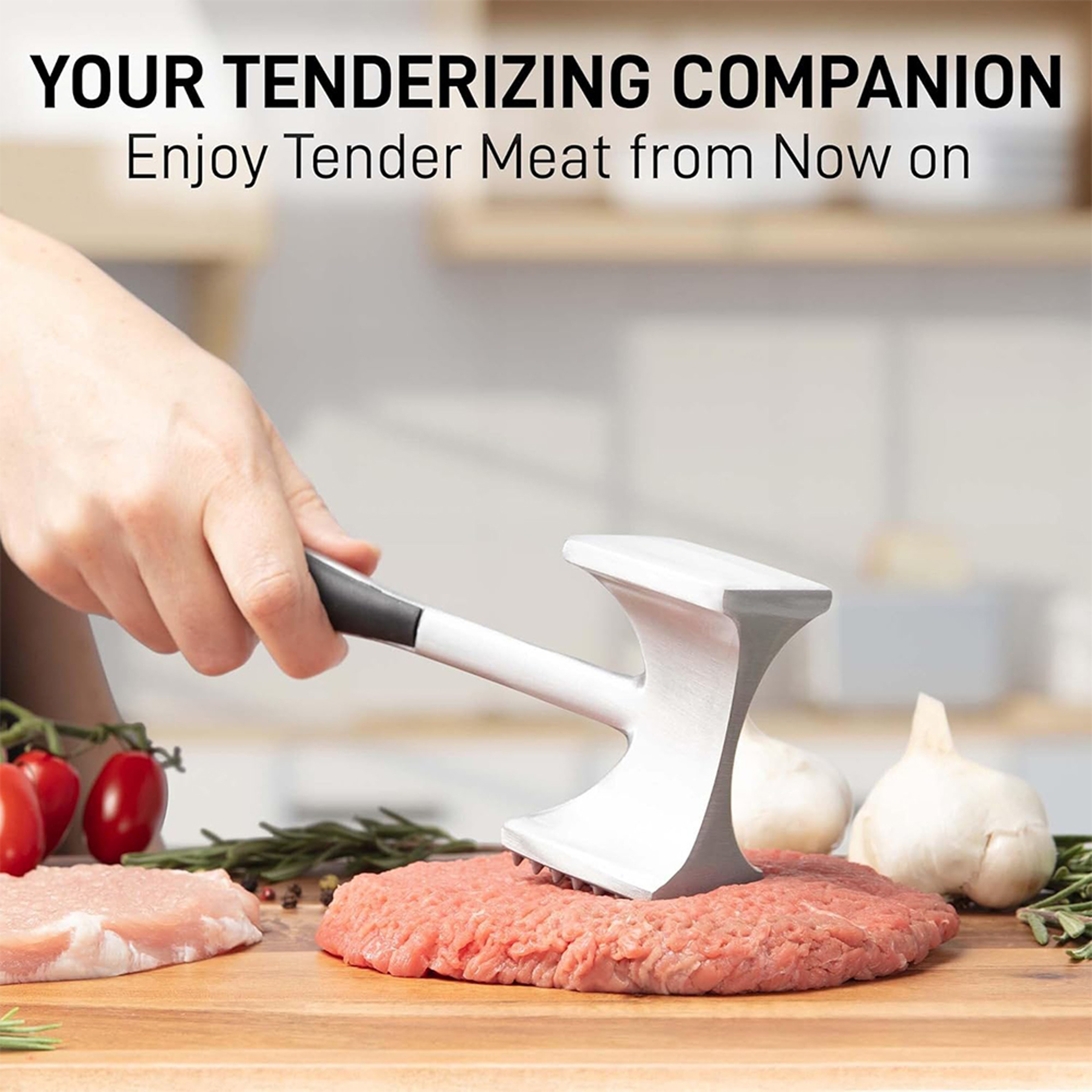 Meat Tenderizer Hammer with Comfortable-Grip Handle, Zinc Alloy Meat Mallet Pounder for Kitchen, Durable Meat Tenderizer – view 6