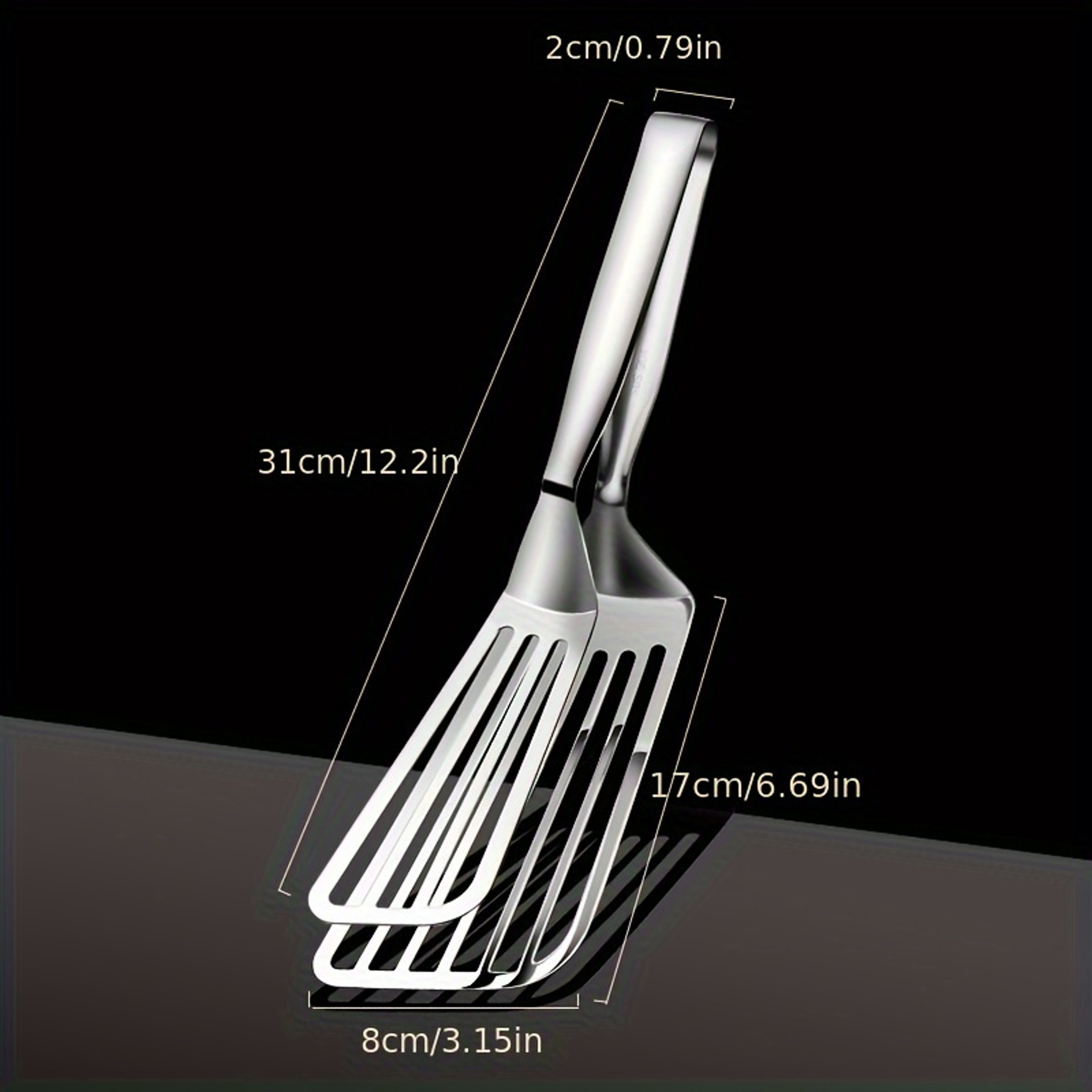 Multifunctional Stainless Steel Serving Tongs For Buffet Fish Frying Bread Steak Salad And Dessert  3