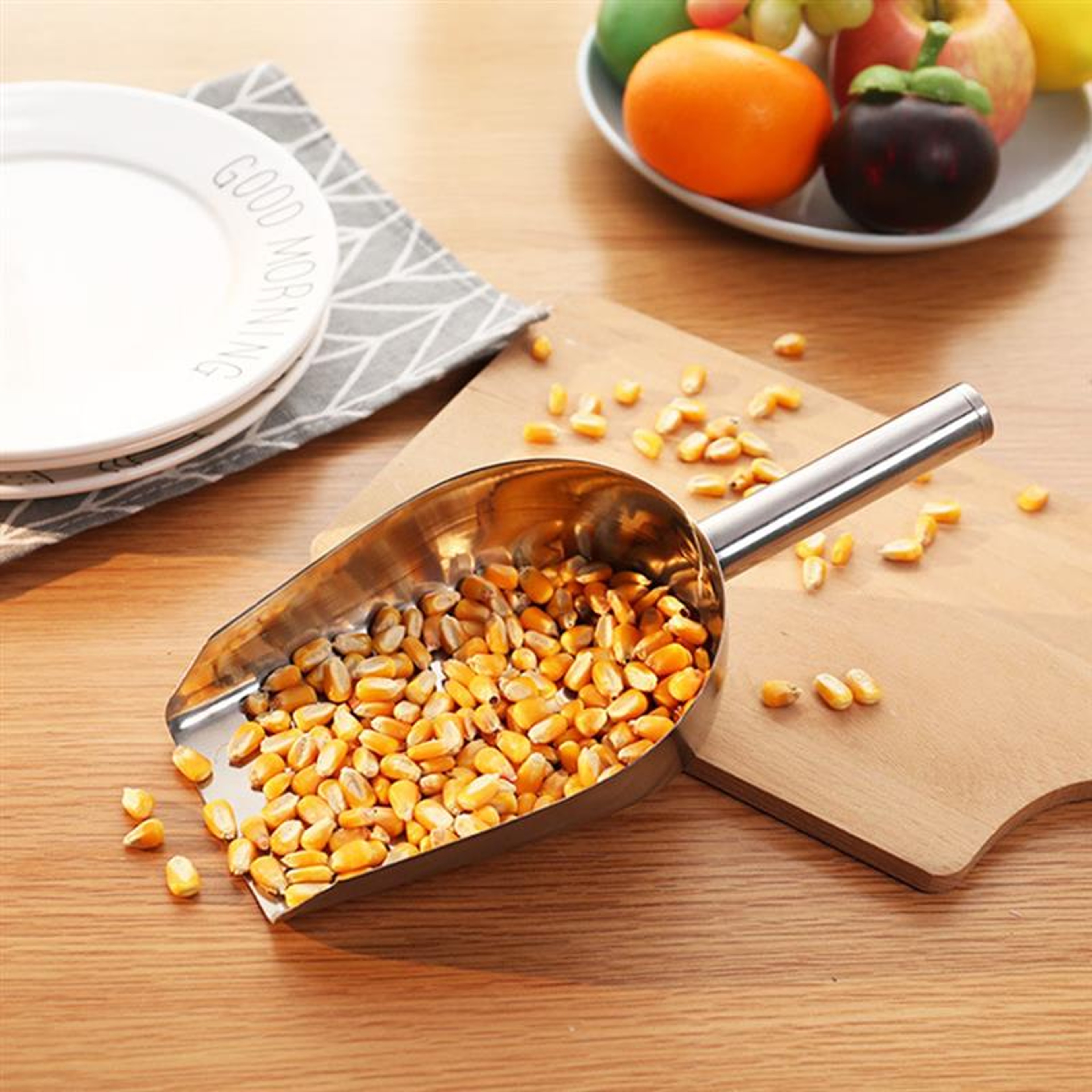 Stainless Steel Scoop, Kitchen Candy Flour Nut Scoop, Dry Food Shovelling, Buffet Party Grain Food Storage – view 5