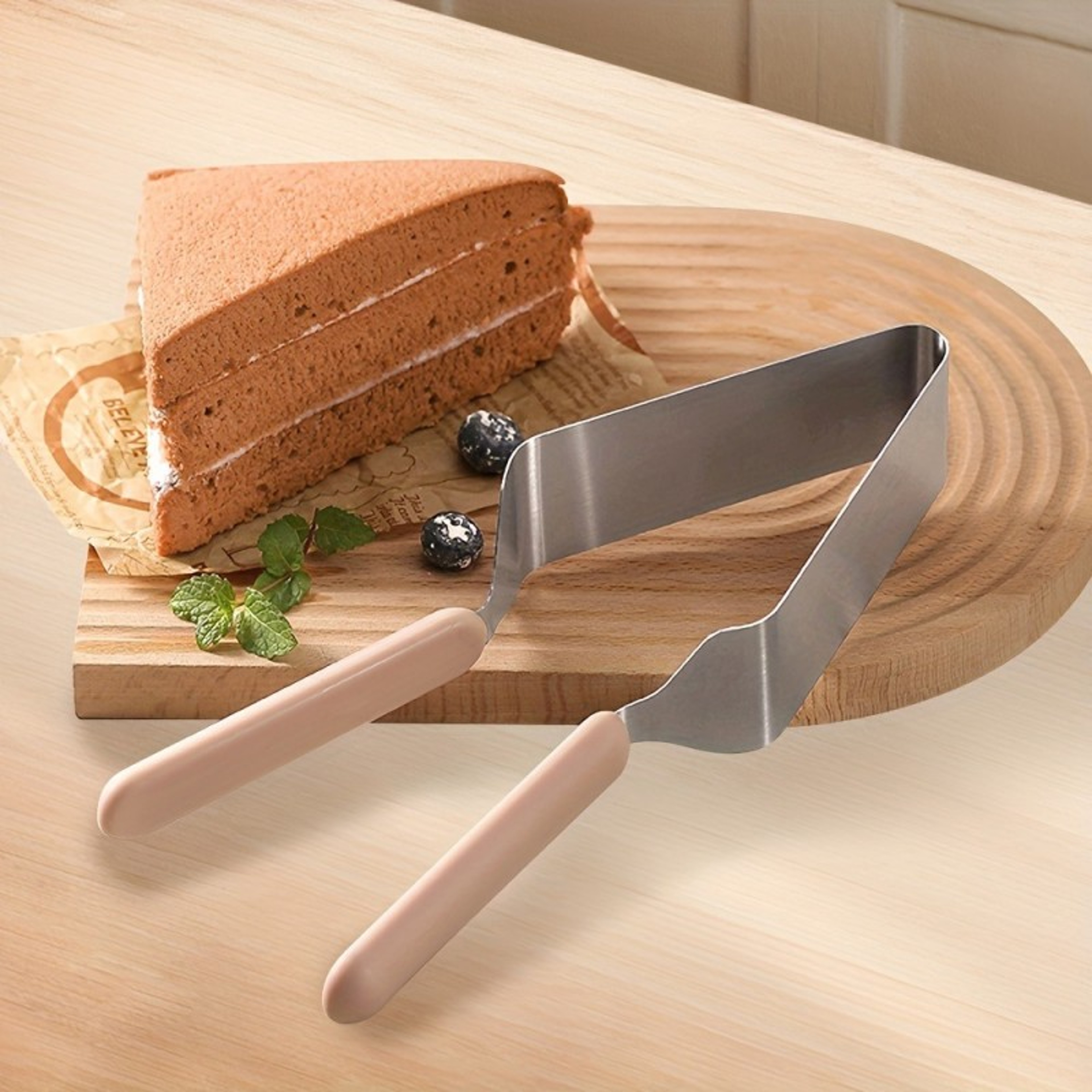 Stainless Steel Cake Lifter Set Triangle Slicing Server Layer Separator NonScratch Tool For Even Po 0