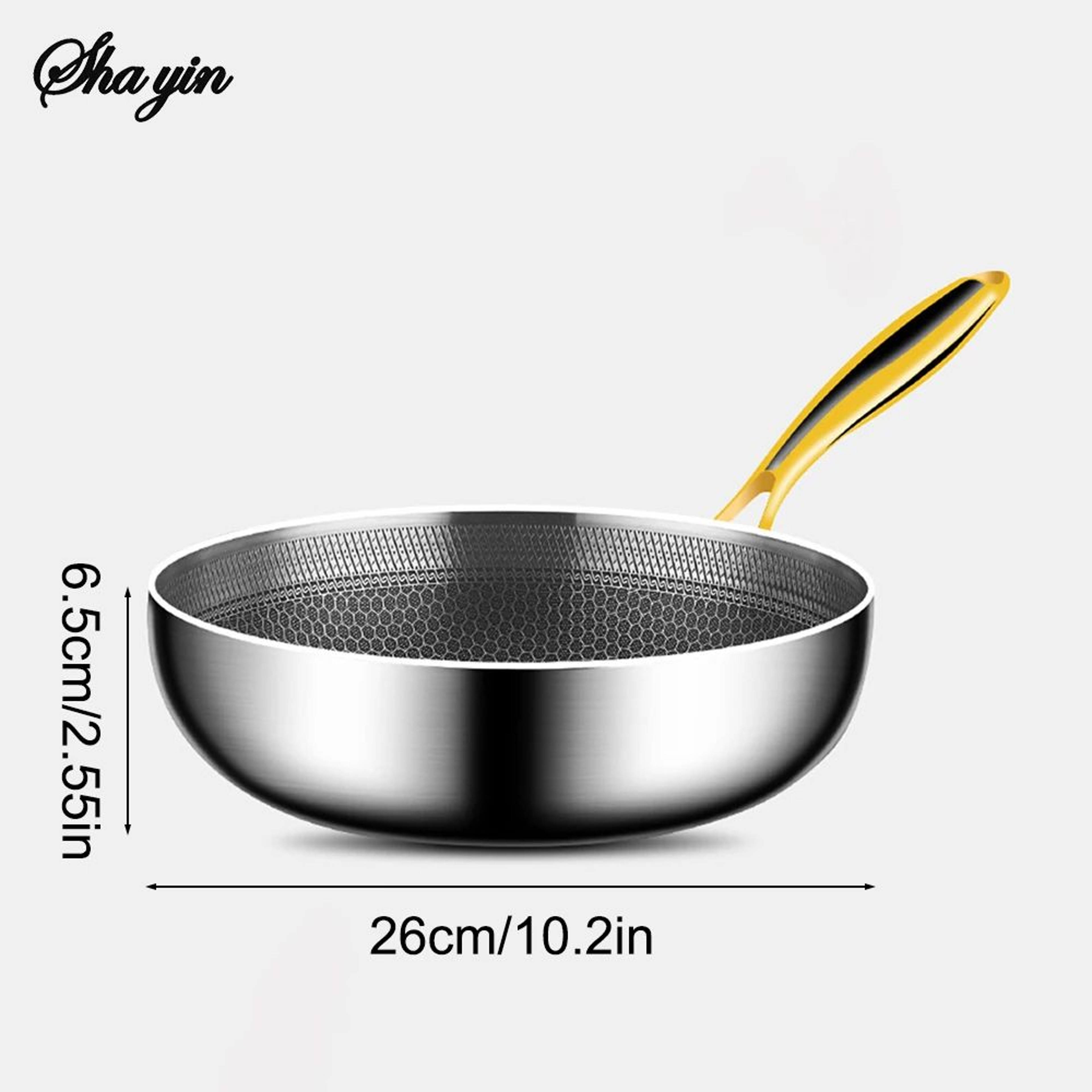 Stainless Steel Frying Pan Wok Nonstick Cooking Pot Honeycomb Steak Pan Gas Stove InductionCompatib 7