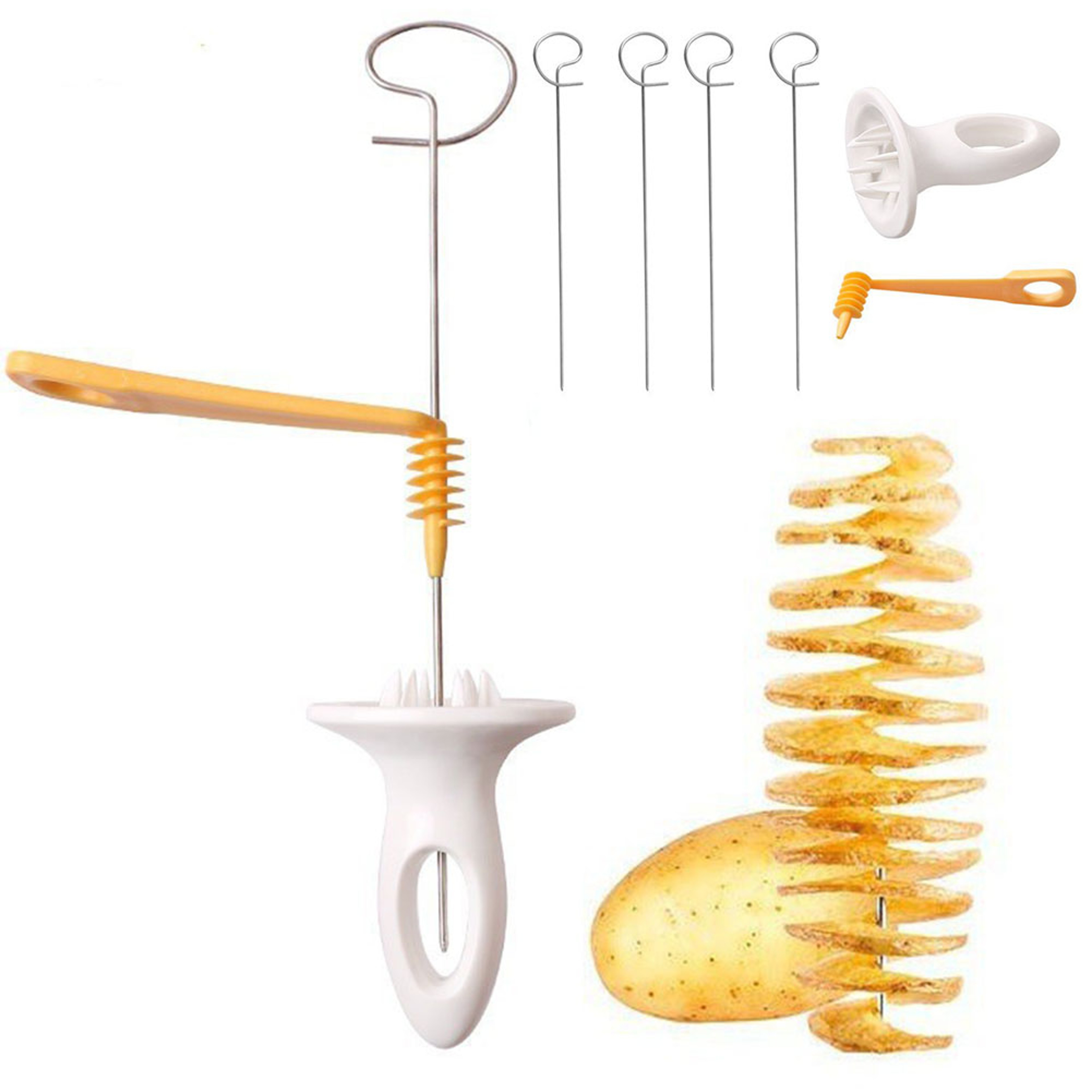 Stainless Steel Plastic Rotate Potato Slicer Twist Potato Spiral Slice Cutter Creative Vegetable To 2