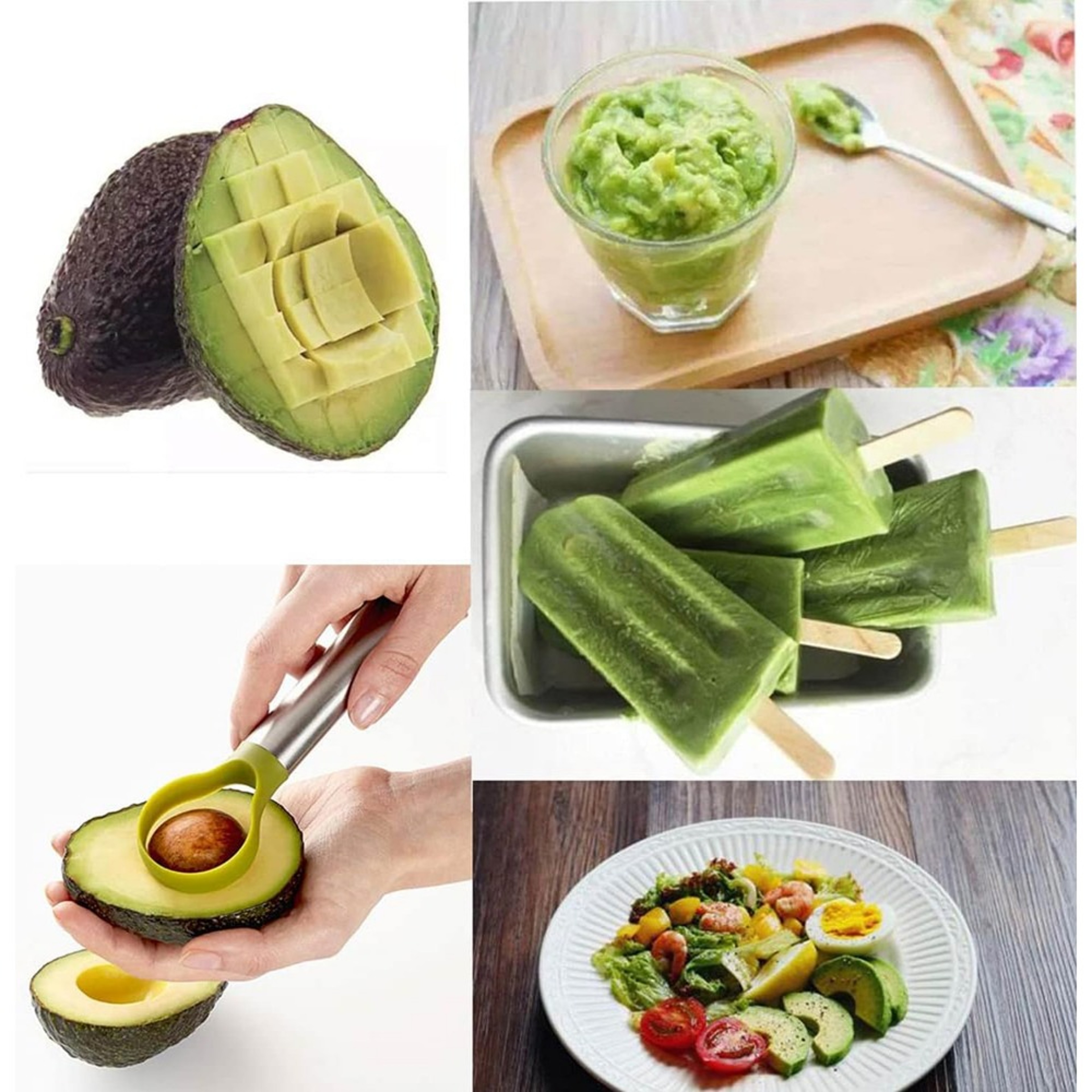 Stainless Steel Avocado Slicer Cutter Peeler Thin Slices Tool Fruit Cutter Dishwasher Safe 2