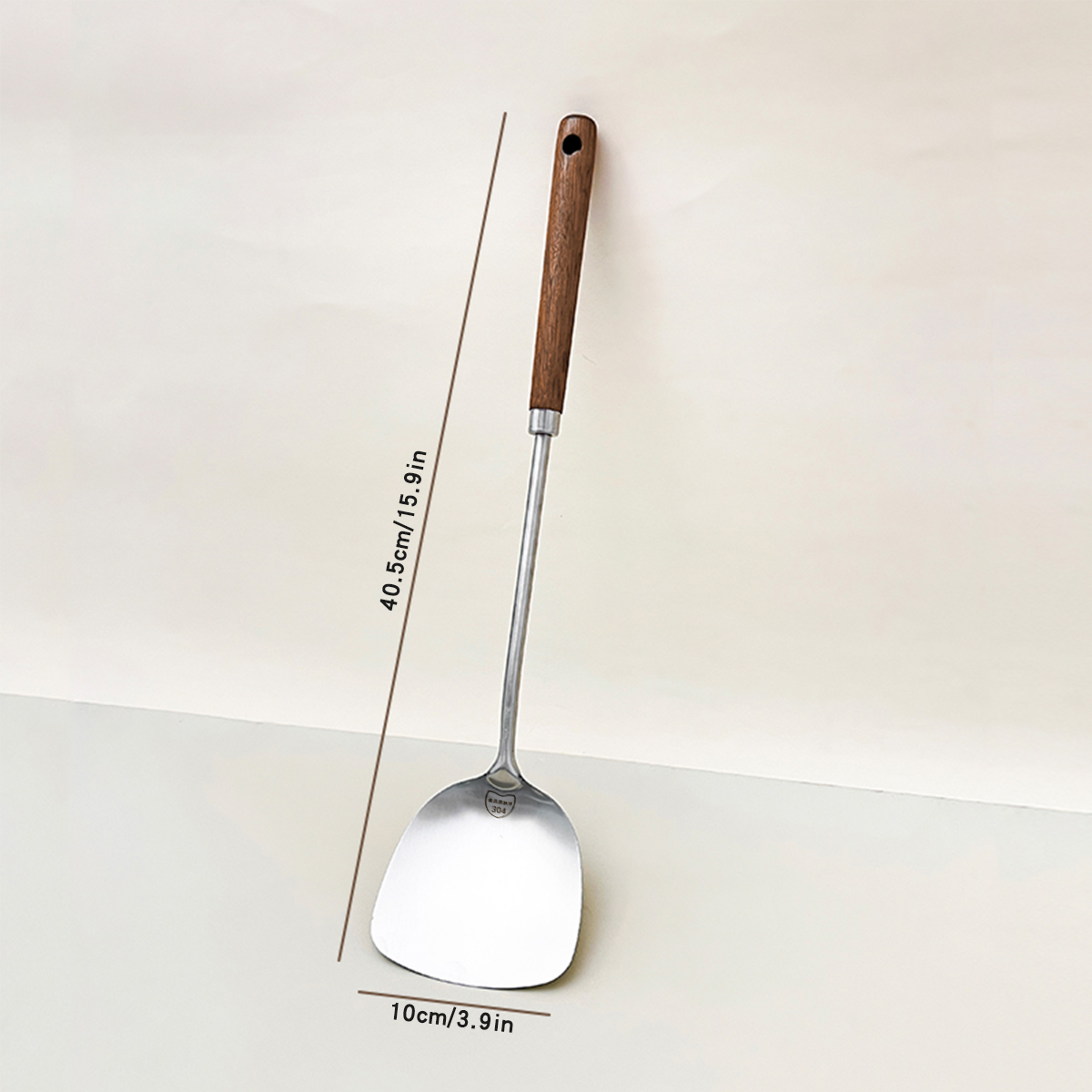 Stainless Steel Turner With Wooden Handle HeatResistant Long Handle Soup Ladle Spatula Kitchen Cook 6