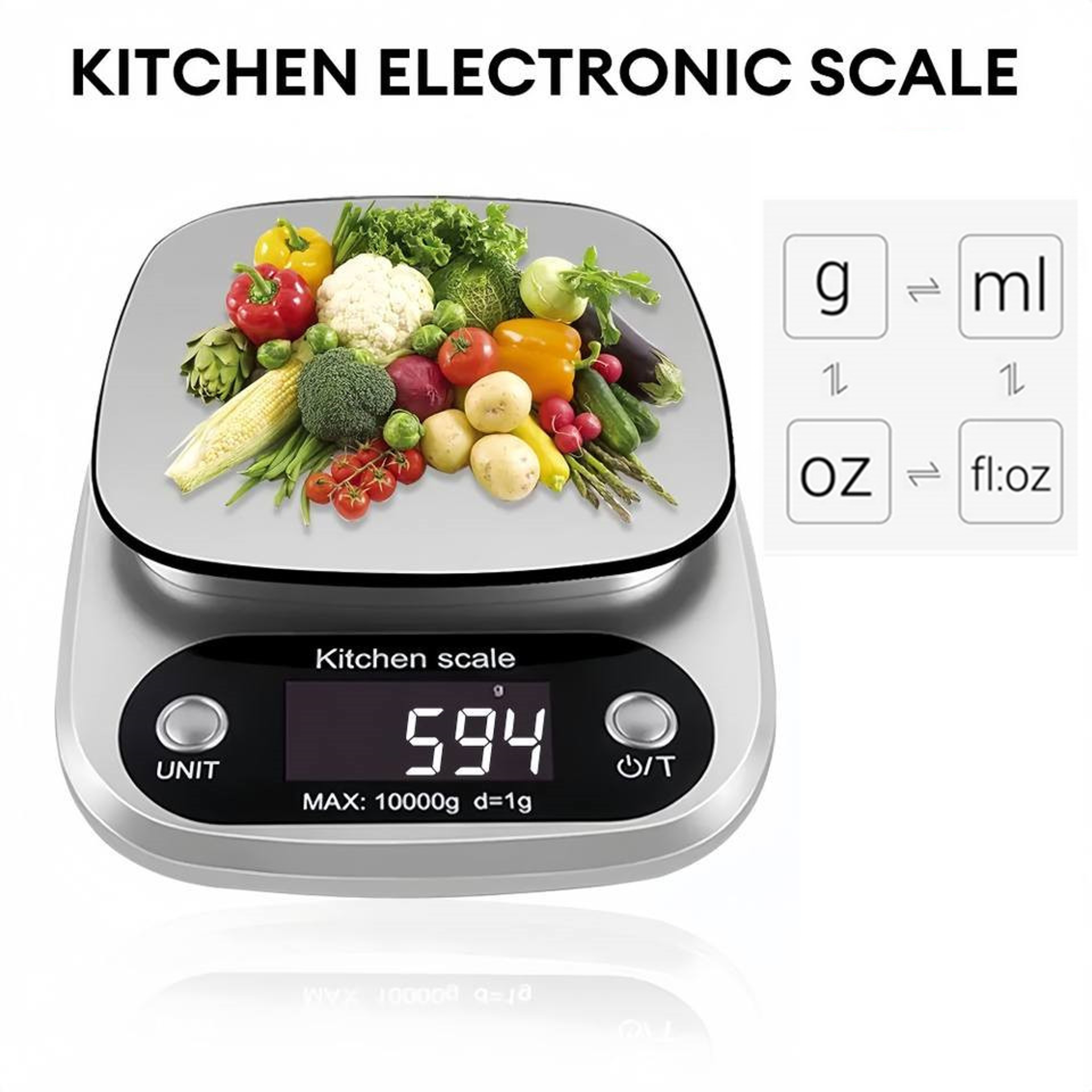 Digital Kitchen Scale With Tare Function Stainless Steel Electronic Food Jewelry Baking Scale LCD D 1
