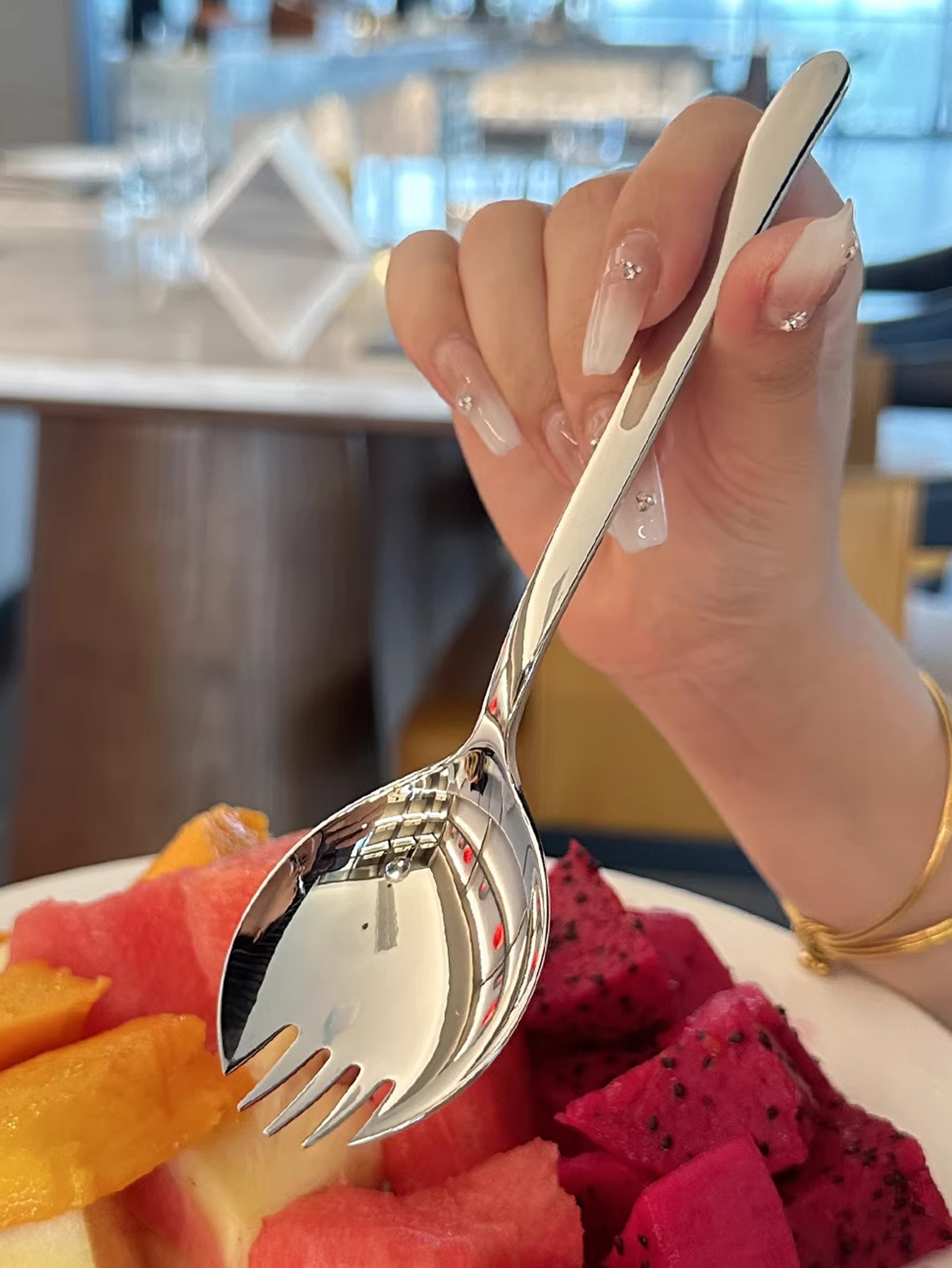 Stainless Steel Salad Forks Stainless Steel Spork Reusable Fork For Fruit Appetizer And Dessert Hou 0