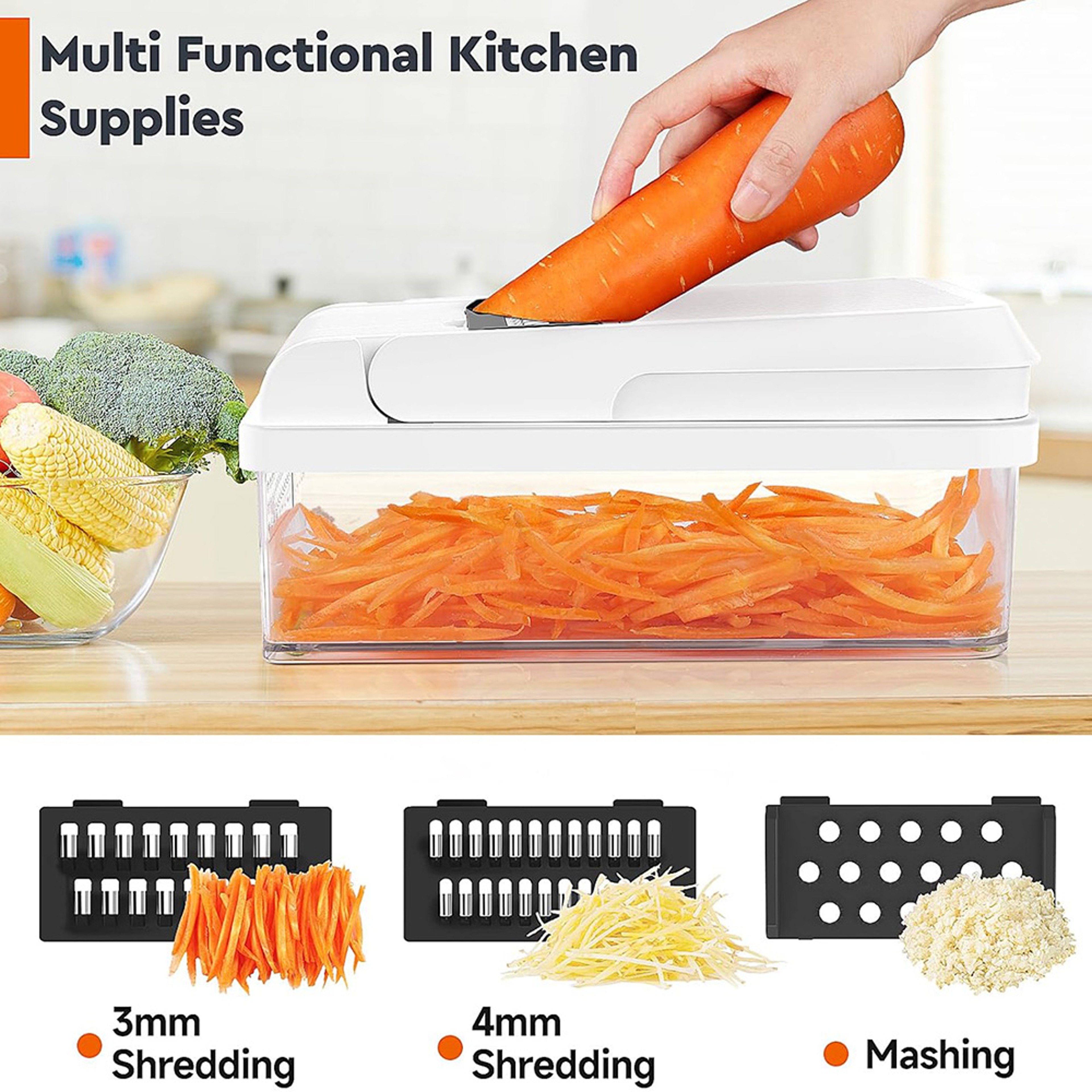 QuickPrep 15 in 1 Vegetable Chopper with 7 Blades, Food Chopper & Mandoline Slicer Container – view 5