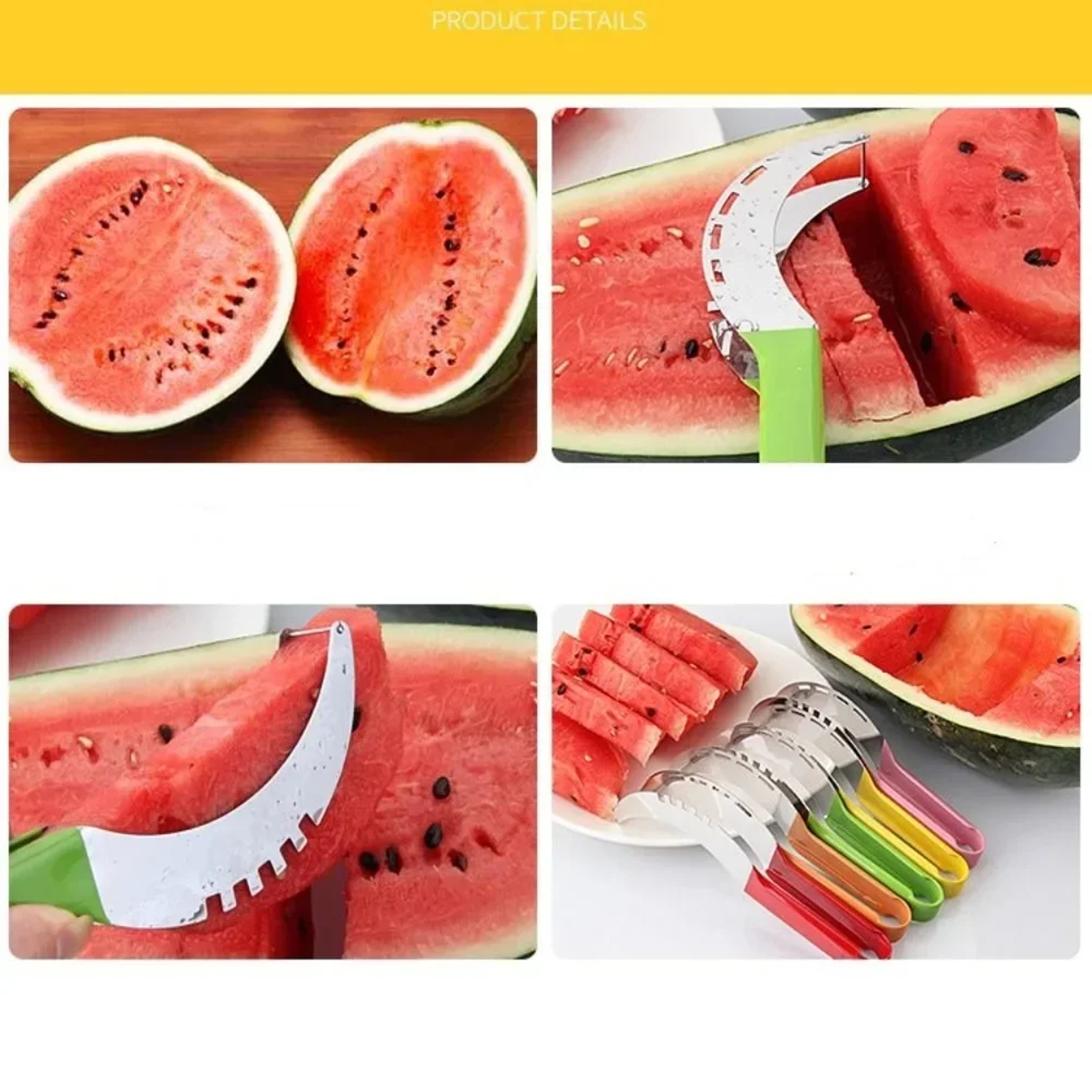 Watermelon Cube Cutter Fork Stainless Steel Fruit Slicer and Serving Tool – view 4
