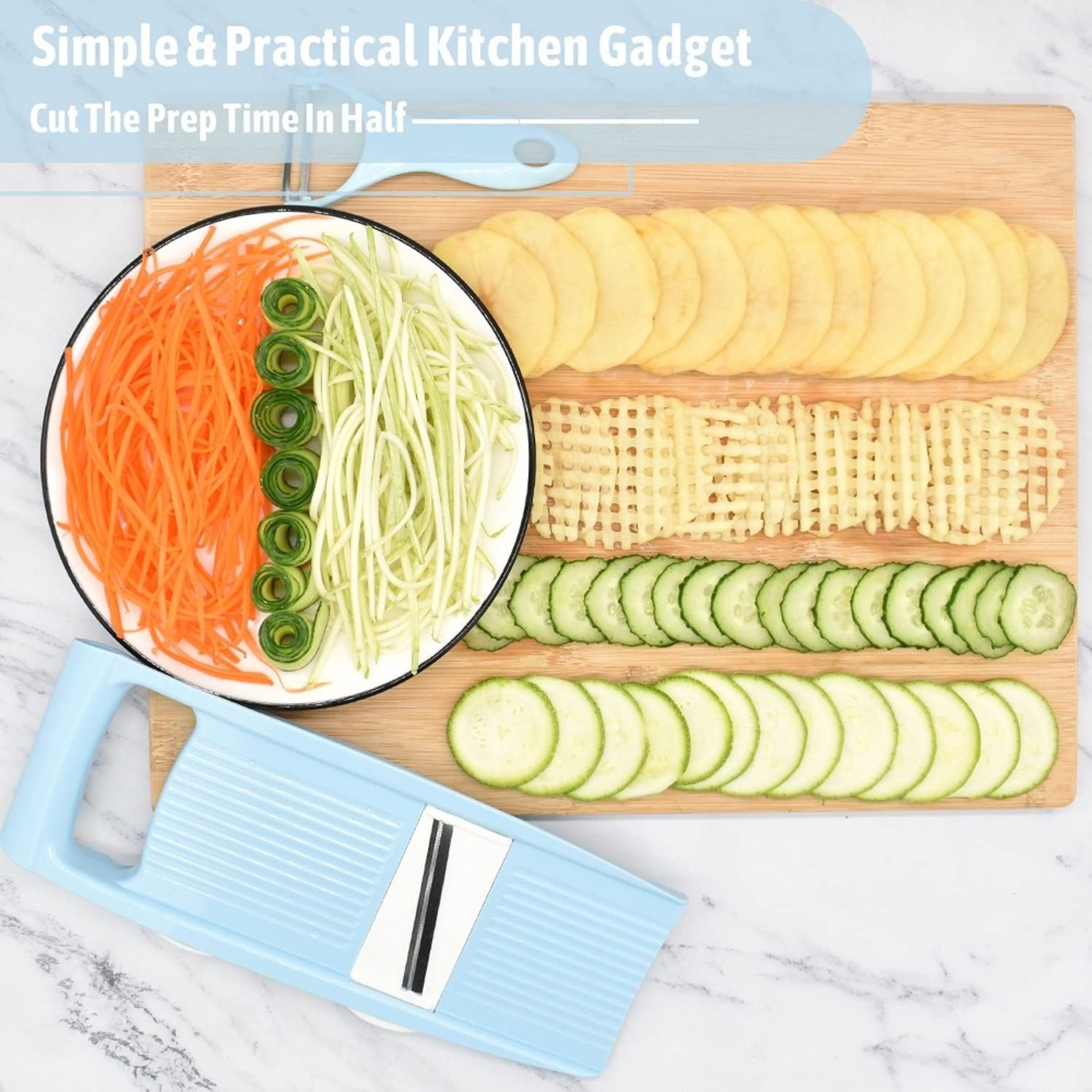 Premium 5 in 1 Vegetable Slicer & Kitchen Cutter Multi Blade Julienne Slicer & Potato Chips Maker – view 5